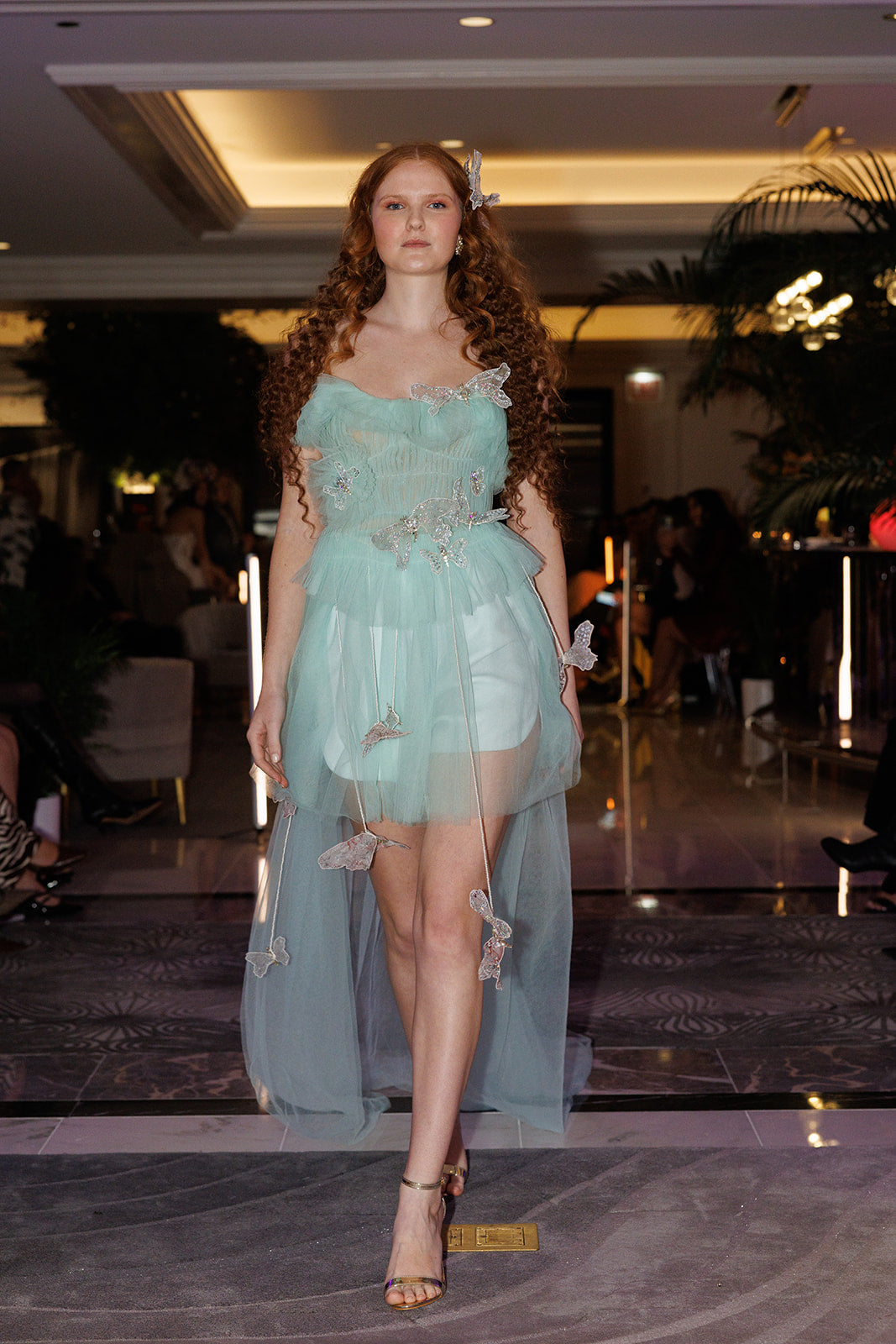 Archive Aqua pleat bodice, shorts & overskirt ( 3x Piece)