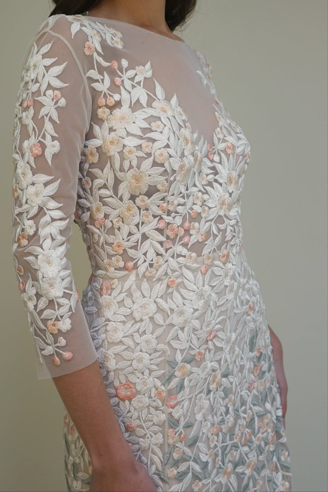 Archive Miniature Rose Gown With Open Scoop Back Detail