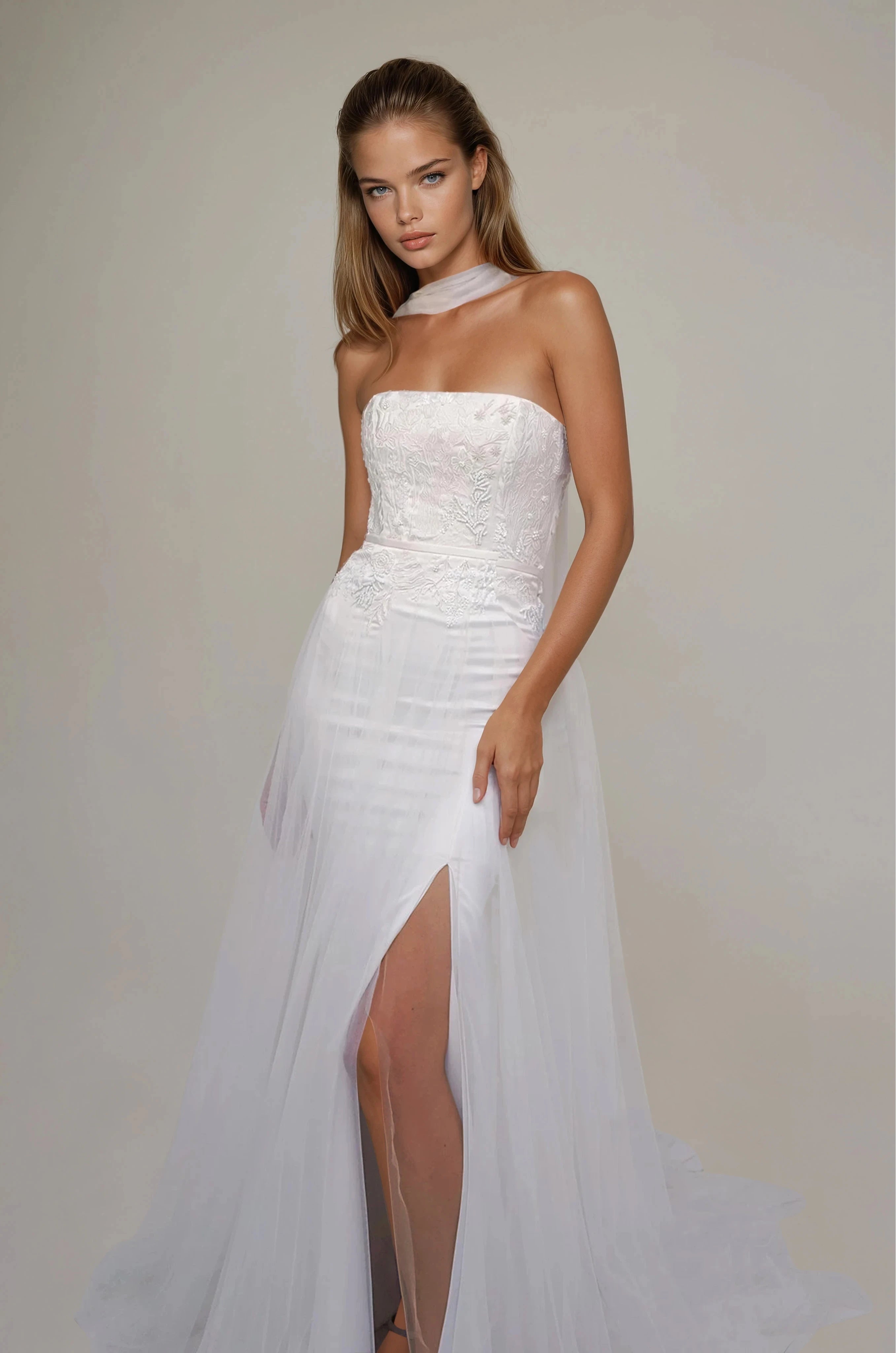 Archive Satin Seascape Skirt & Sleeves | 2 piece - TOTAL LOOK