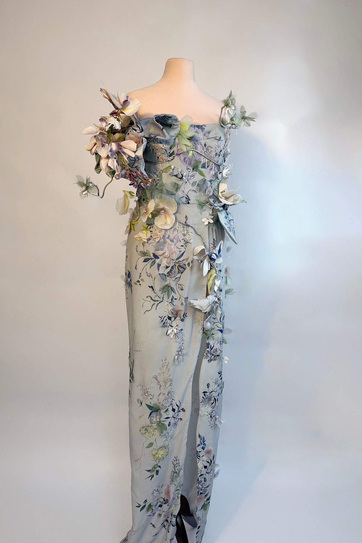Archive Wisteria & Peony Rose 3D Garden Bloom Dress | Wearable Art
