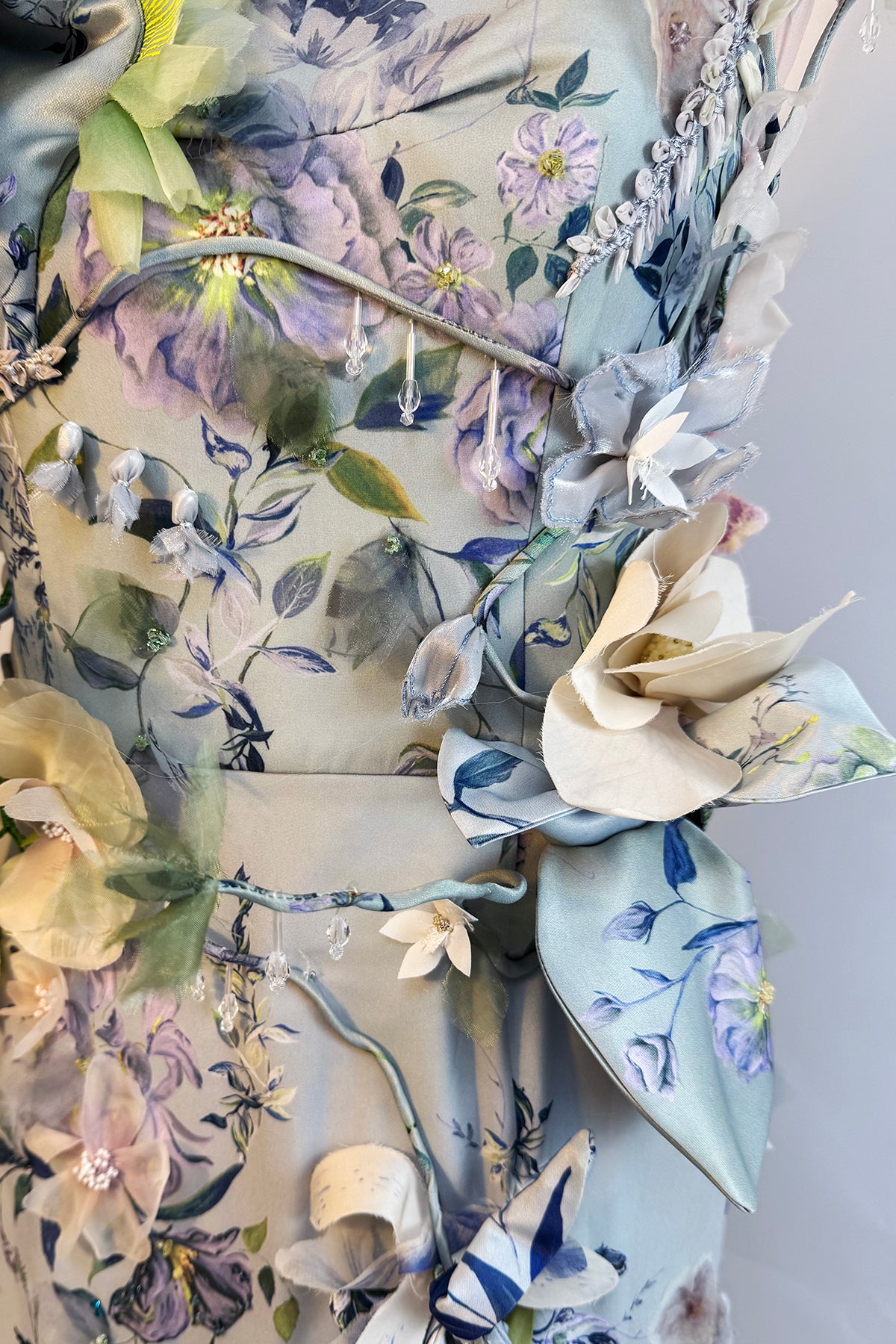 Archive Wisteria & Peony Rose 3D Garden Bloom Dress | Wearable Art