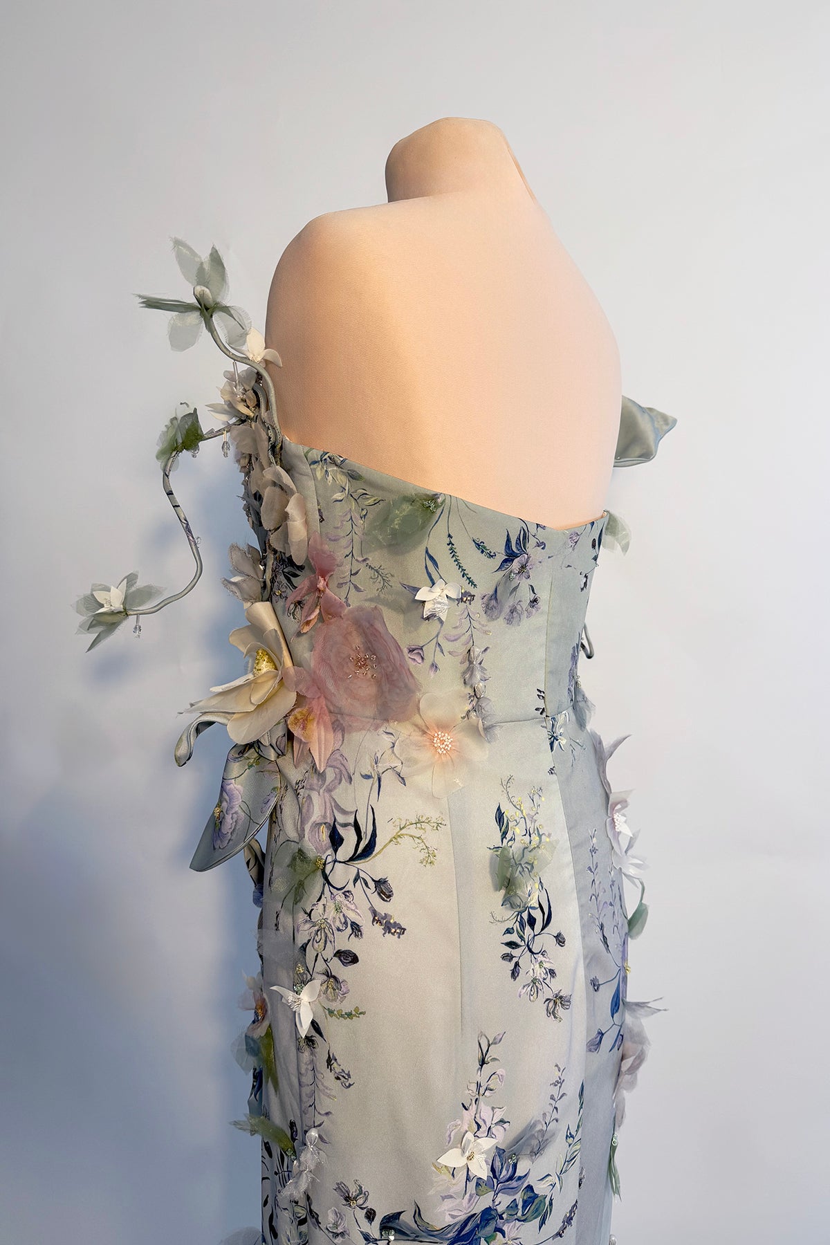 Archive Wisteria & Peony Rose 3D Garden Bloom Dress | Wearable Art