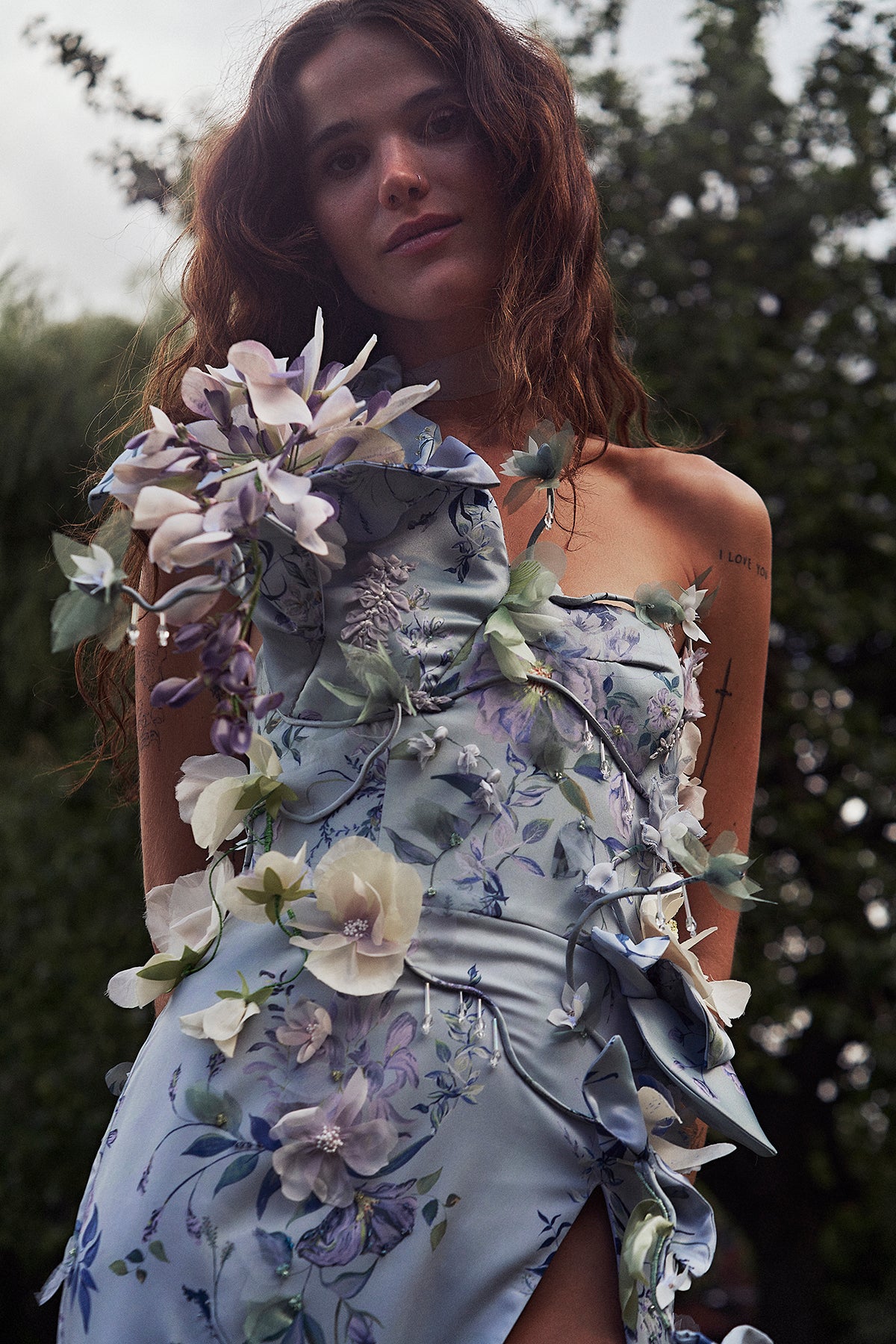 Archive Wisteria & Peony Rose 3D Garden Bloom Dress | Wearable Art
