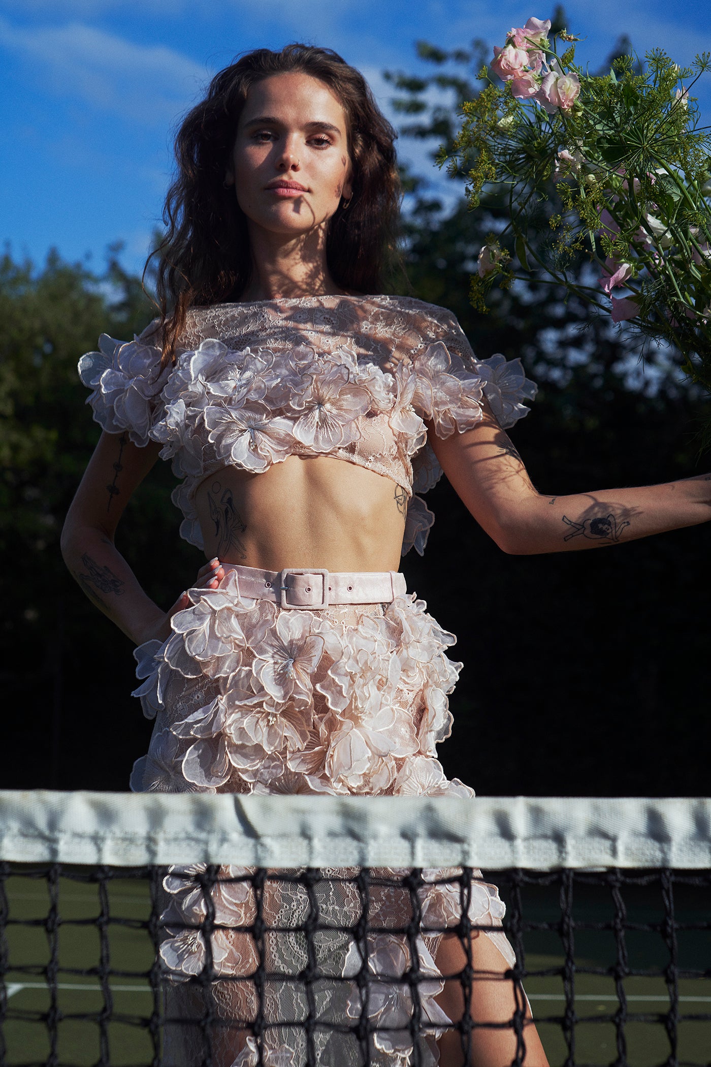 Archive Blush Peony Rose Lace Two Piece