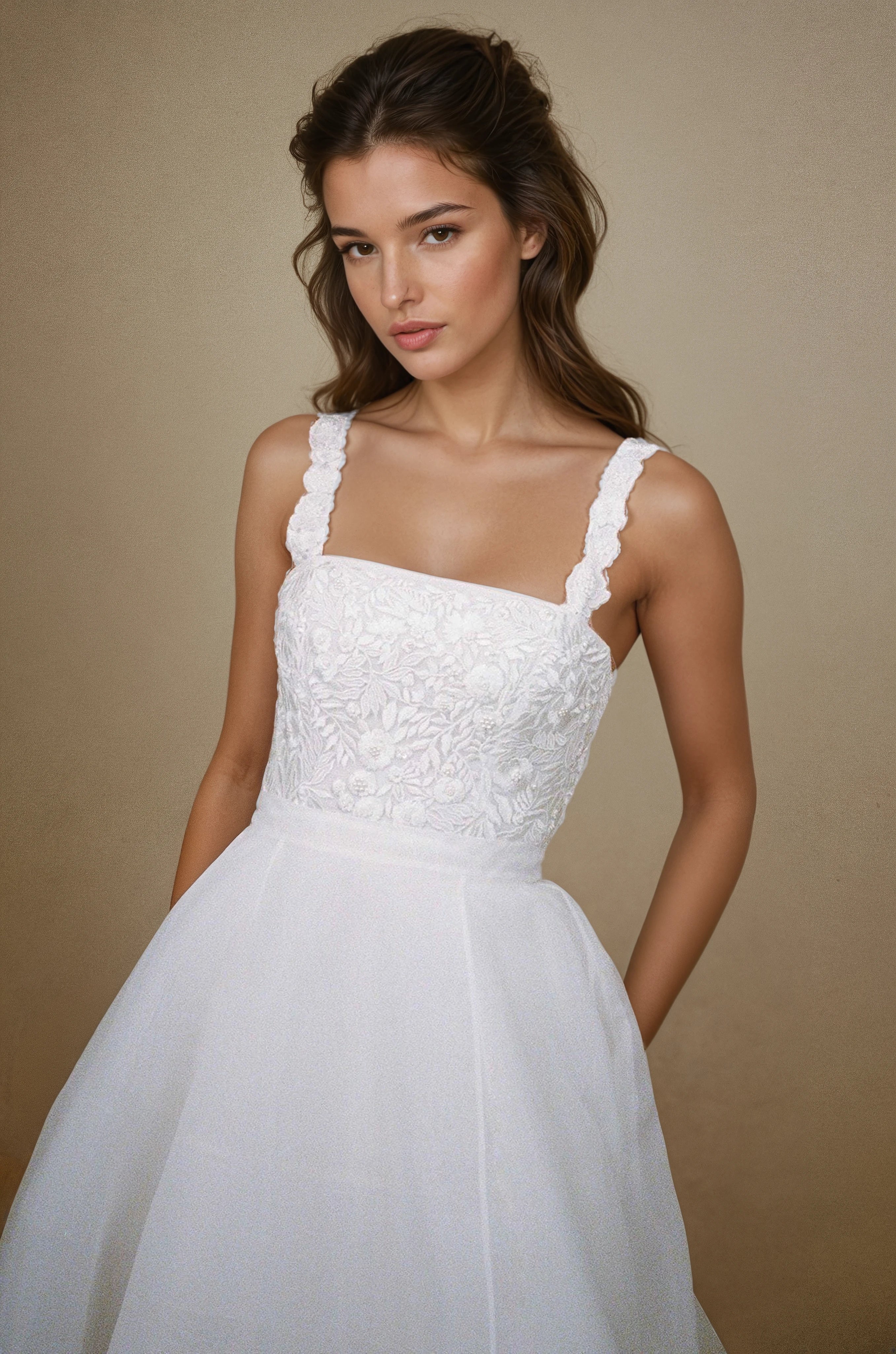 ARCHIVE WISTERIA or SEASCAPE BODICE WITH ORGANZA VOLUME SKIRT
