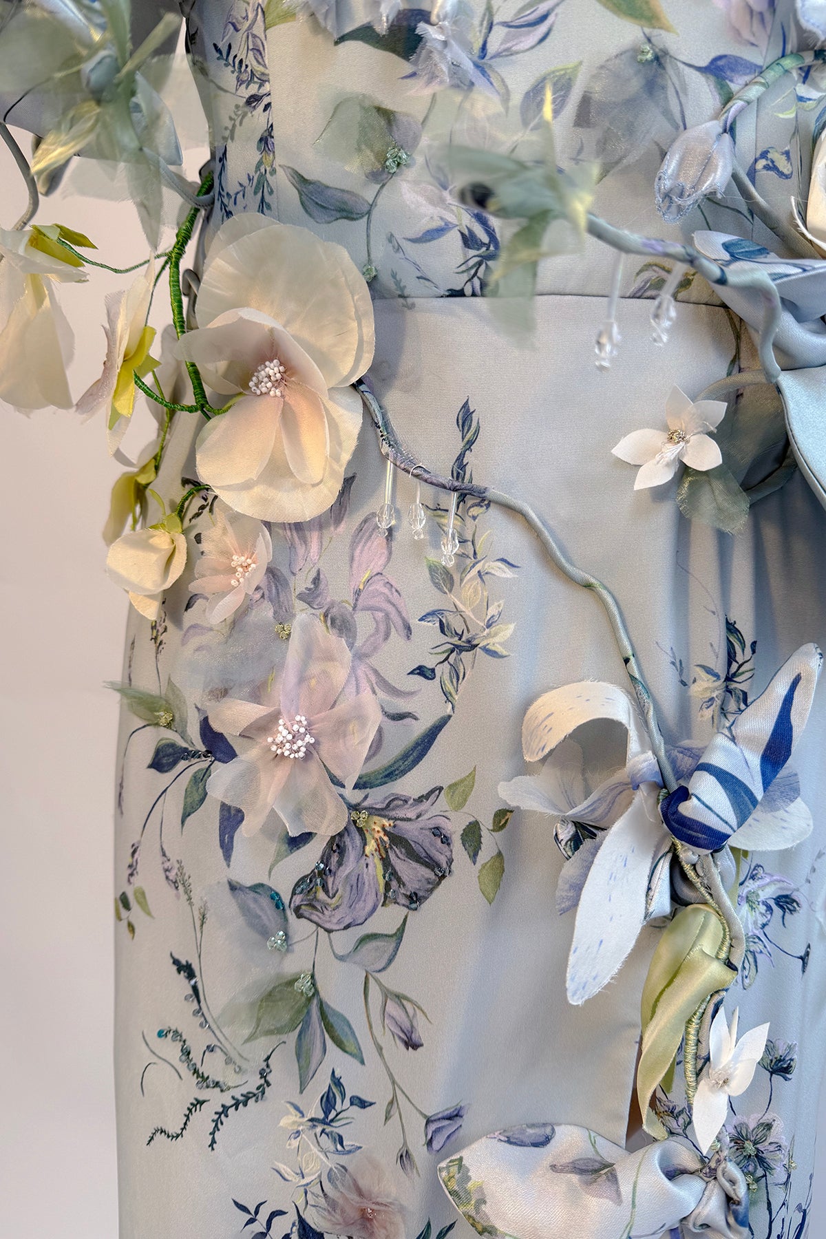 Archive Wisteria & Peony Rose 3D Garden Bloom Dress | Wearable Art