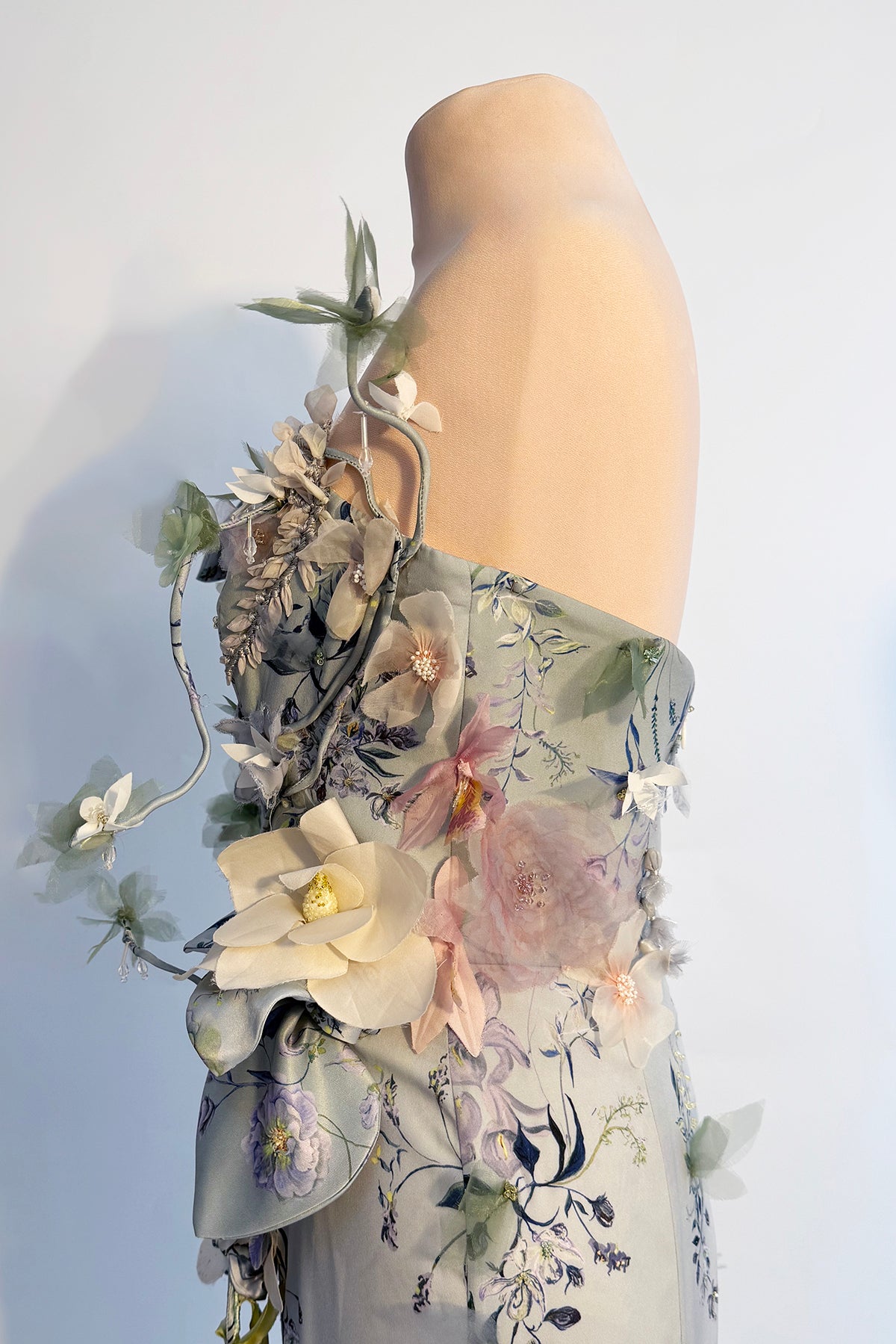 Archive Wisteria & Peony Rose 3D Garden Bloom Dress | Wearable Art