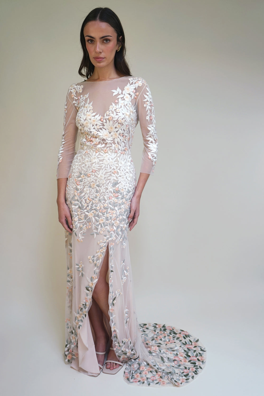 RTW Miniature Rose Gown With Open Scoop Back Detail