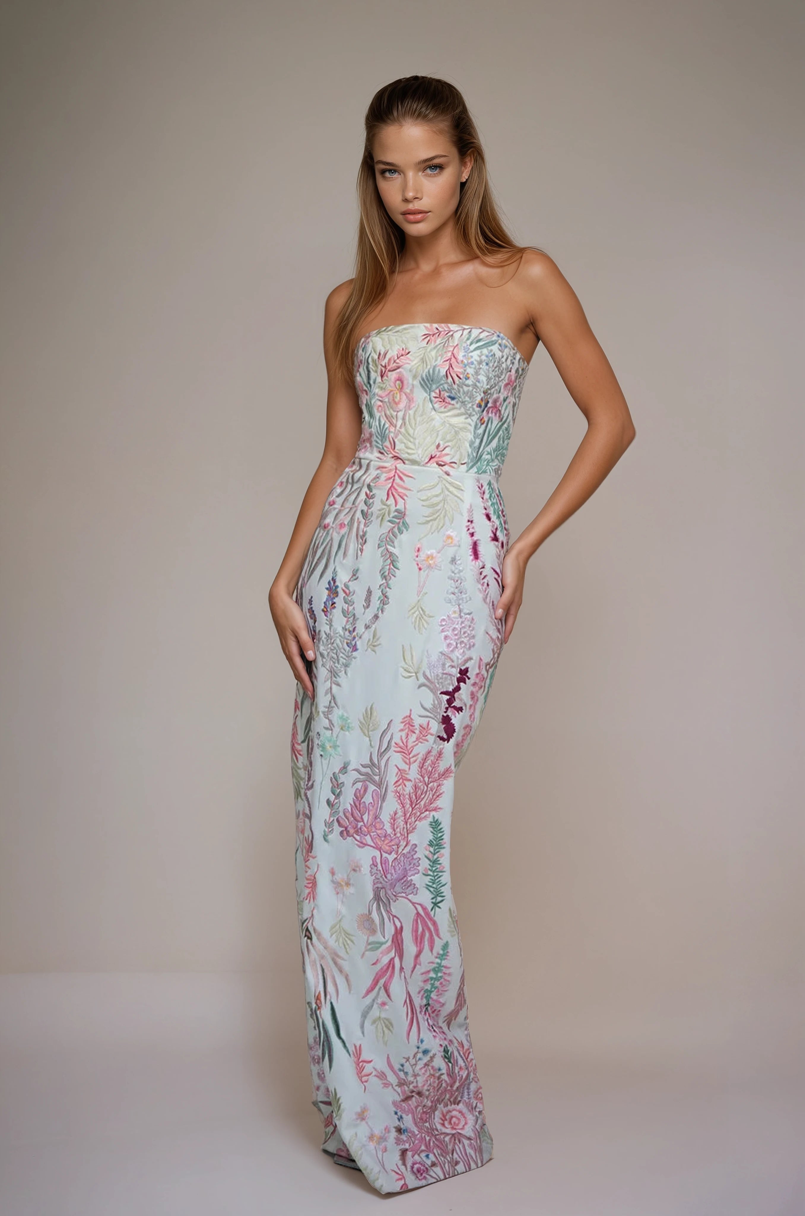 Archive Underwater Wildflower - Blush - Hand Drape Overskirt
