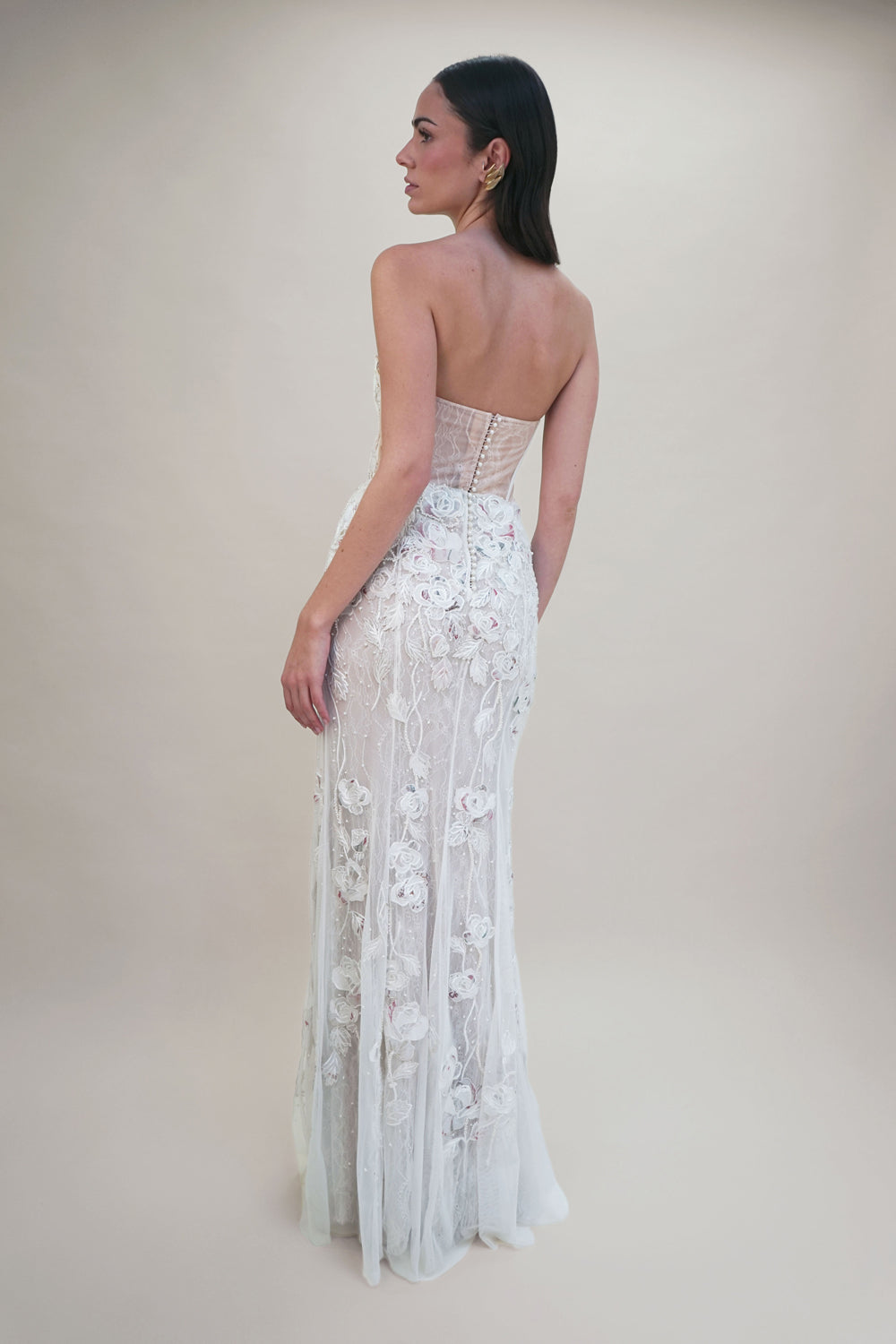 RTW Wild Rose Pearl Bustier Gown with Sweetheart Neckline
