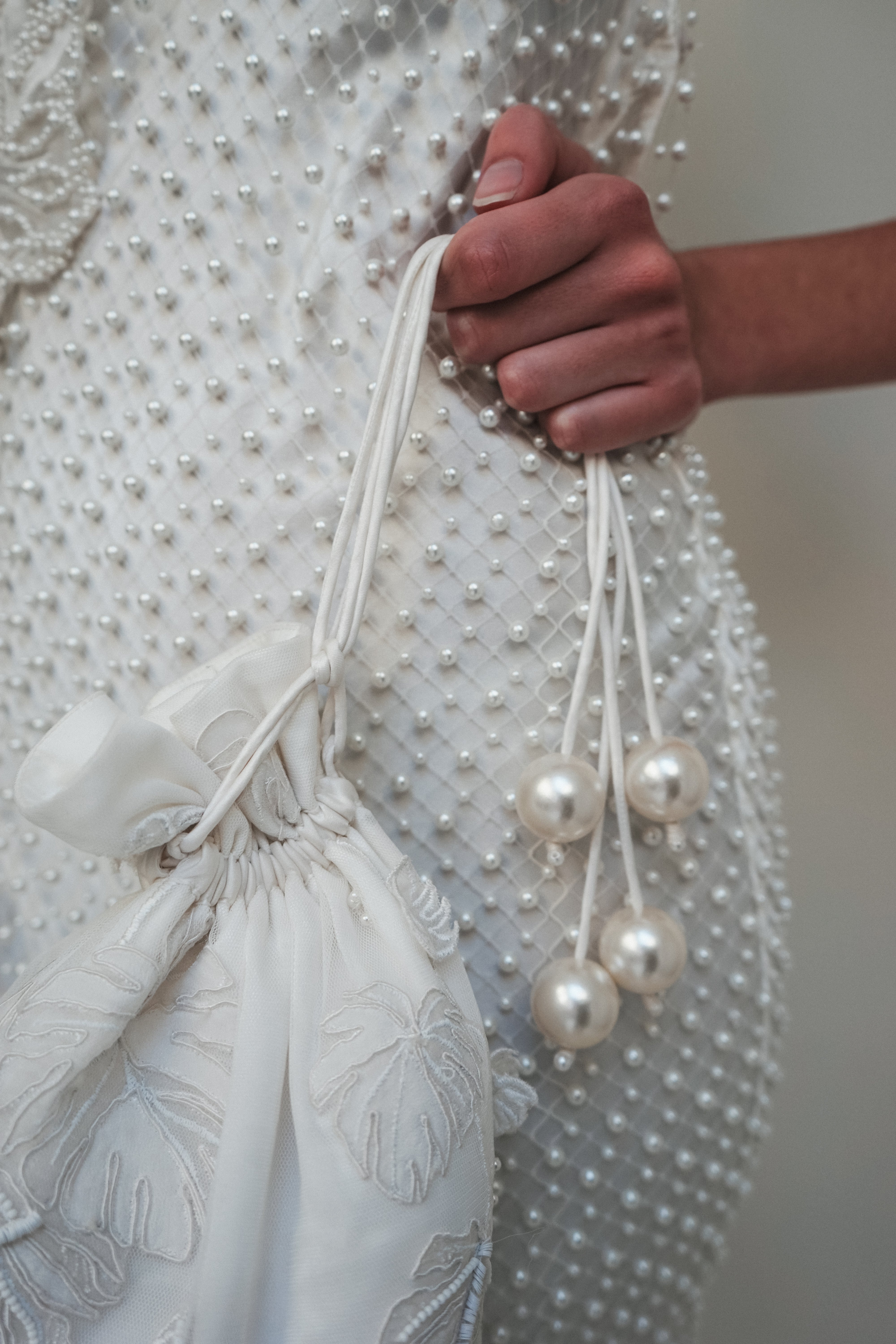 Archive Silk Monstera Pearl Net Mini Dress