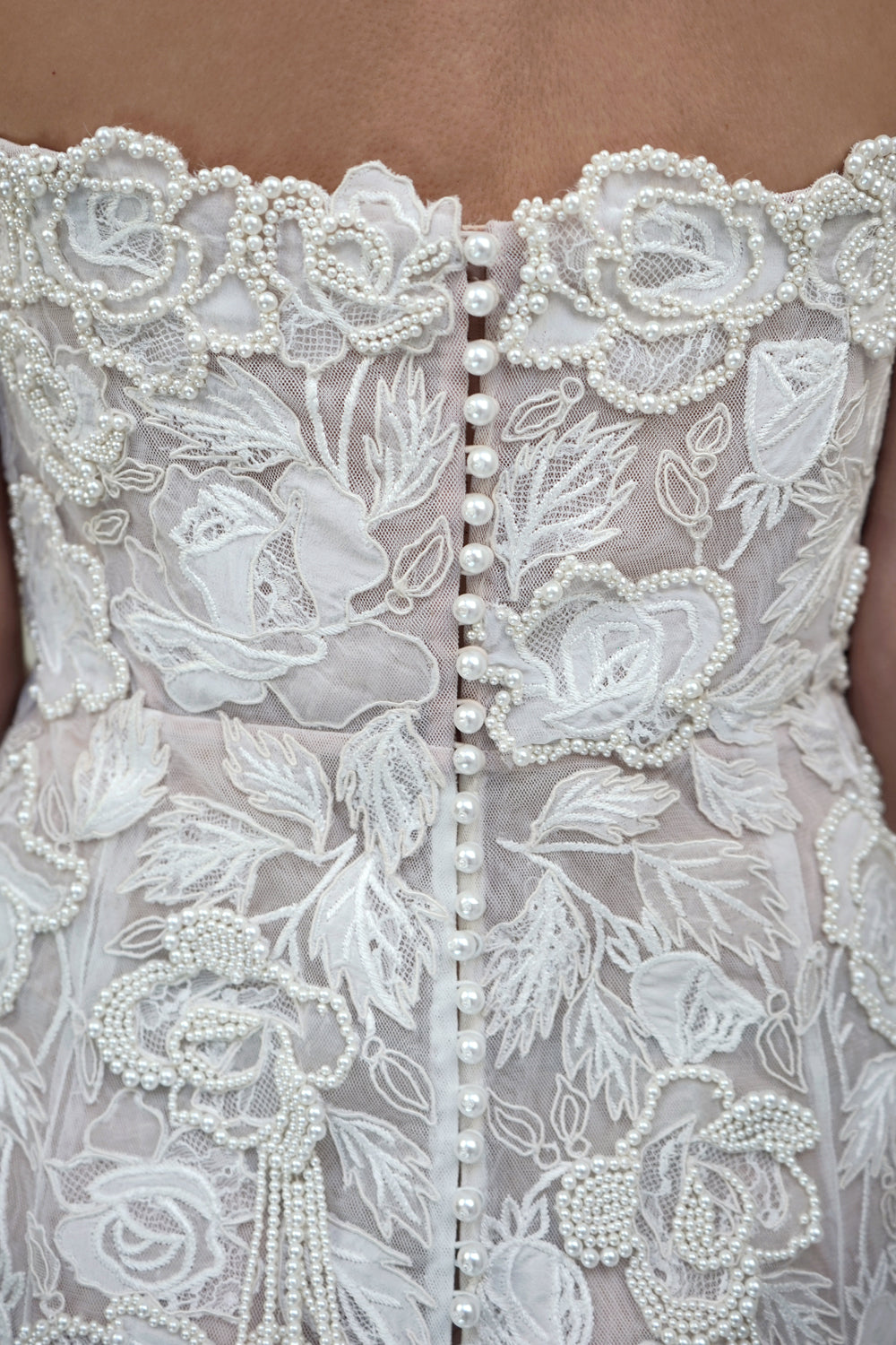 Archive Wild Rose Pearl Tassel Mini Dress - RUNWAY COLLECTION