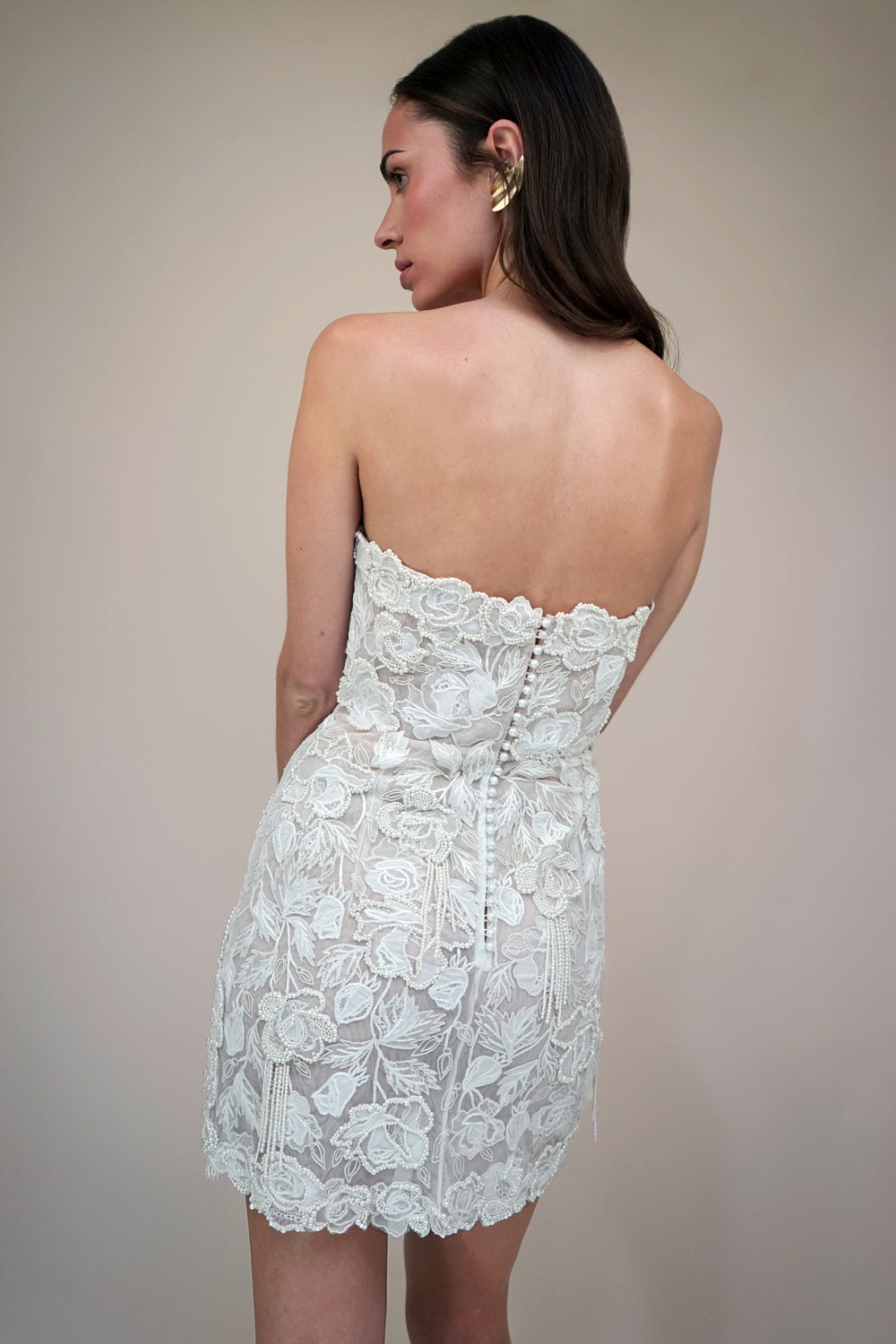 Archive Wild Rose Pearl Tassel Mini Dress - RUNWAY COLLECTION