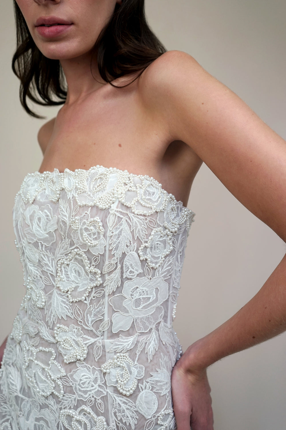 Archive Wild Rose Pearl Tassel Mini Dress - RUNWAY COLLECTION