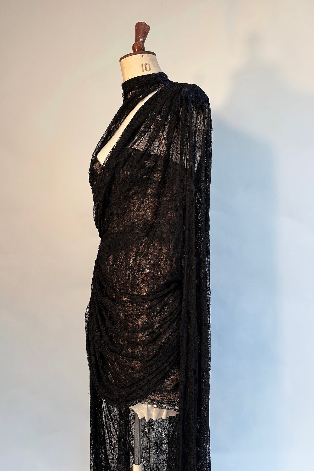 Archive Galaxy Wild Rose Lace Cape Gown