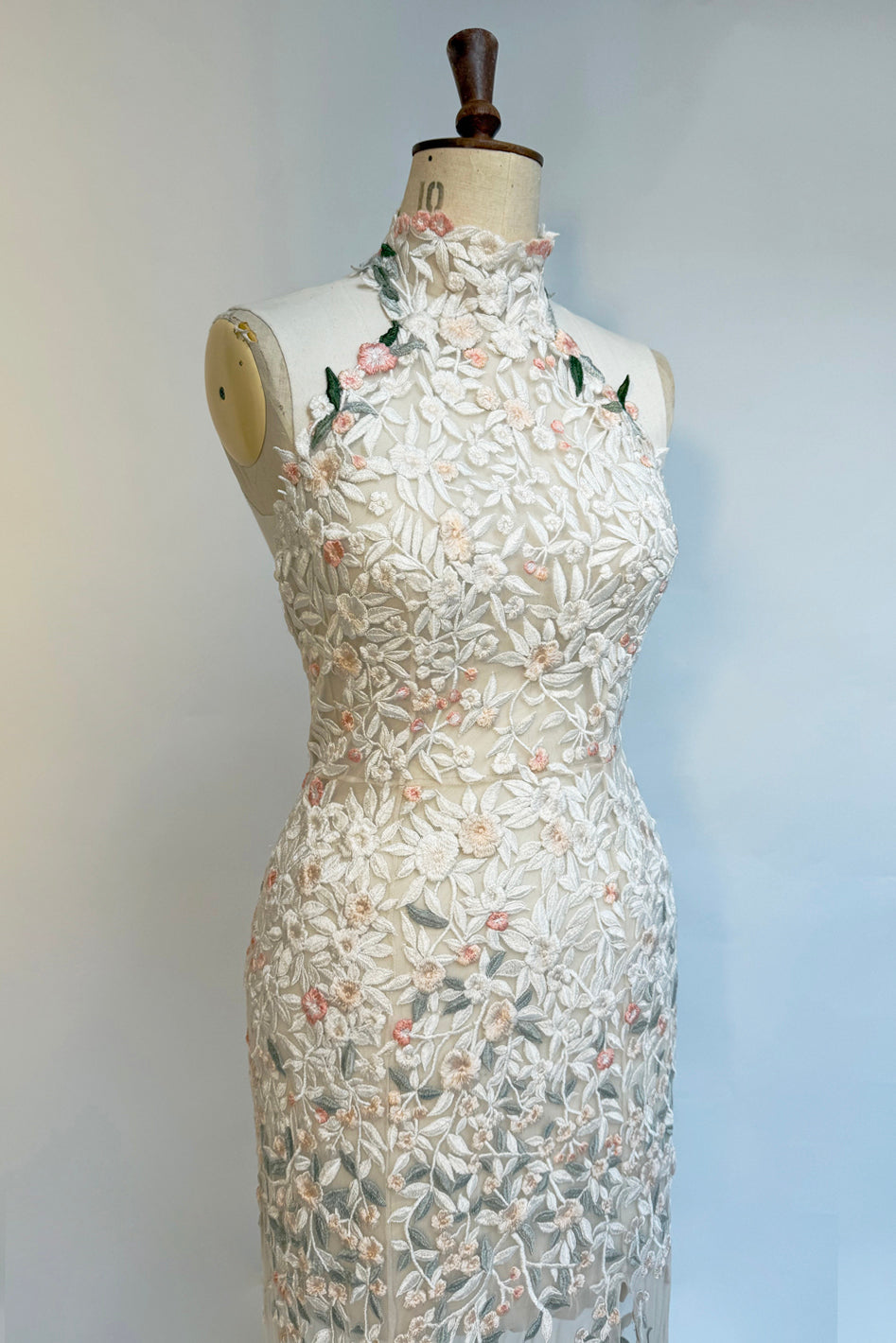 Archive Halter Neck 'Miniature Rose' in 'Botticelli Garden'