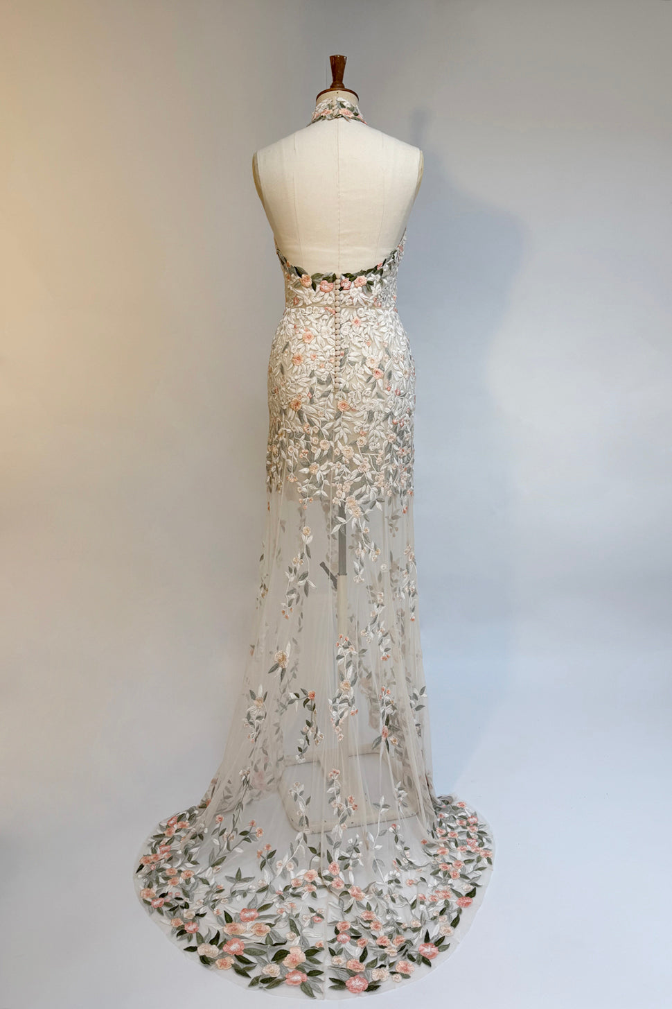 Archive Halter Neck 'Miniature Rose' in 'Botticelli Garden'