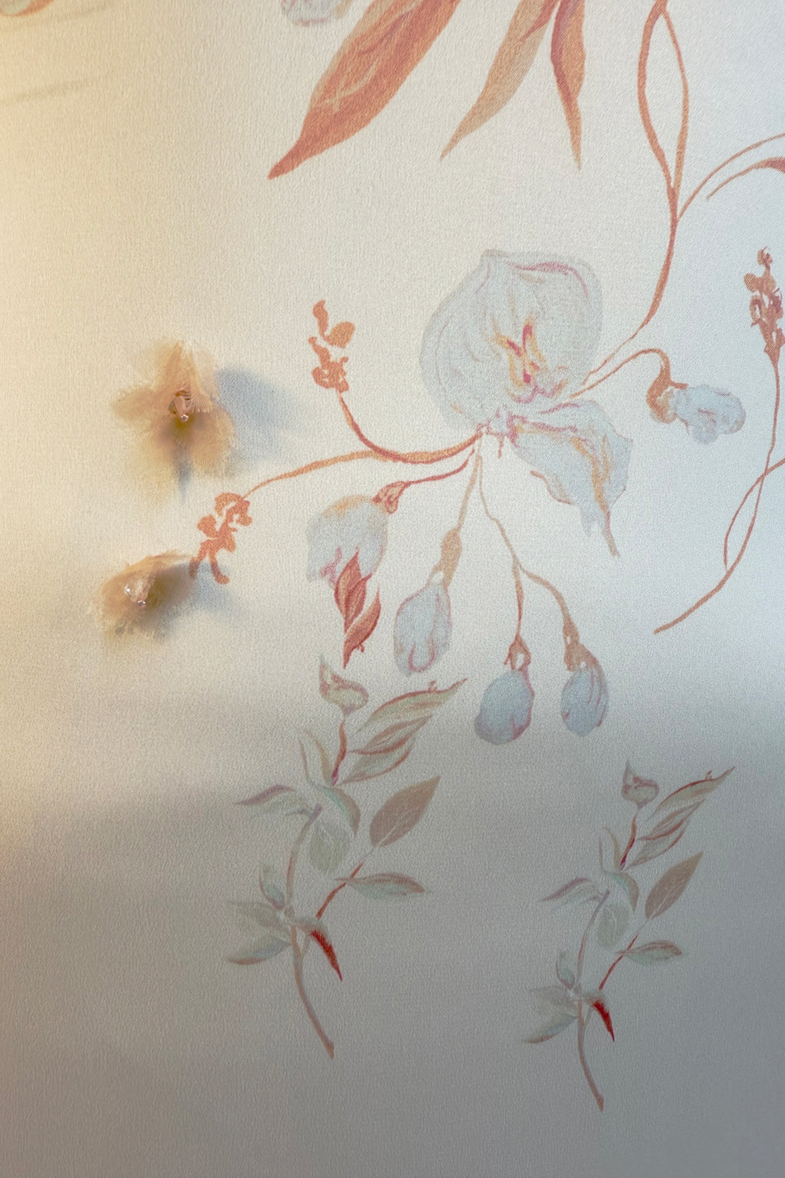 Archive Sunkissed Bougainvillea Slip Gown with 3D Silk Flowers