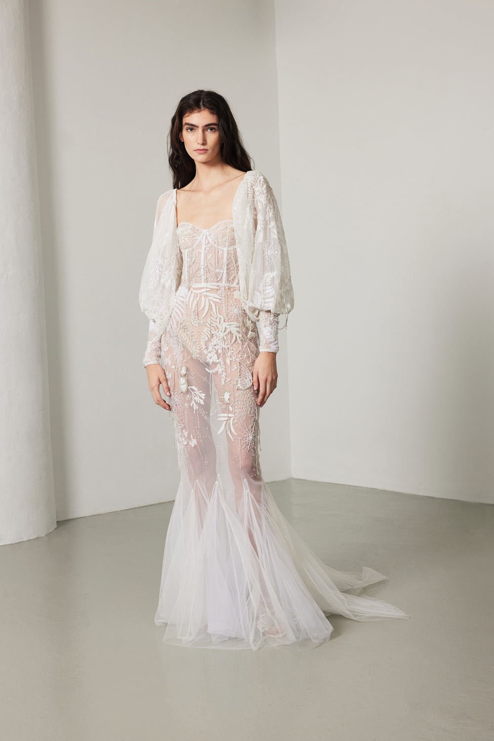 hermione - de - paula - Archive 'Astrophile' Gown with 'Shooting Star' tassels - RUNWAY COLLECTION - botanical - couture