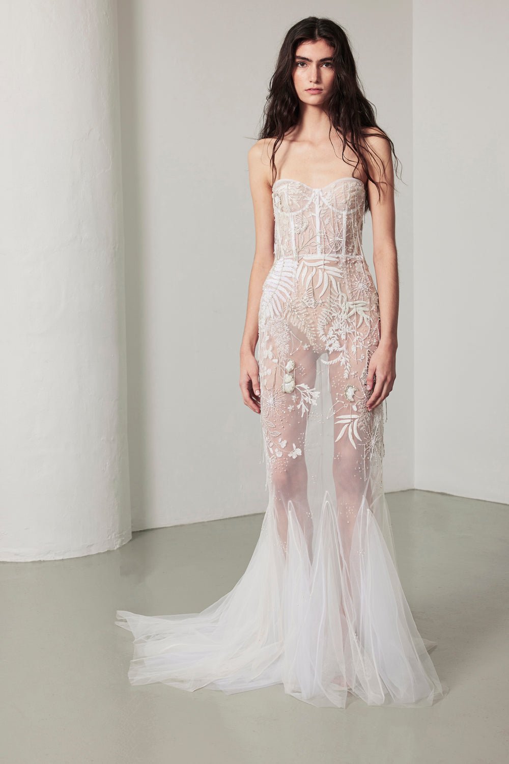 hermione - de - paula - Archive 'Astrophile' Gown with 'Shooting Star' tassels - RUNWAY COLLECTION - botanical - couture