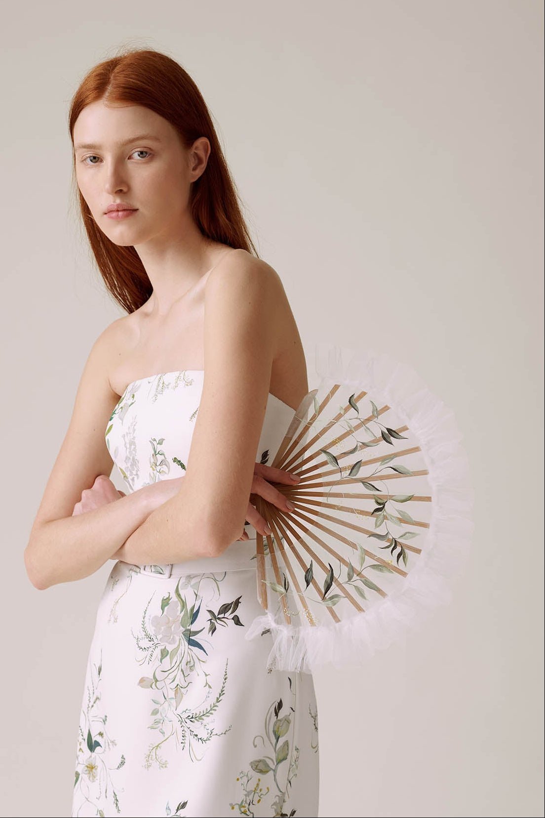 hermione - de - paula - Archive Bougainvillea Hand Painted Fan - botanical - couture