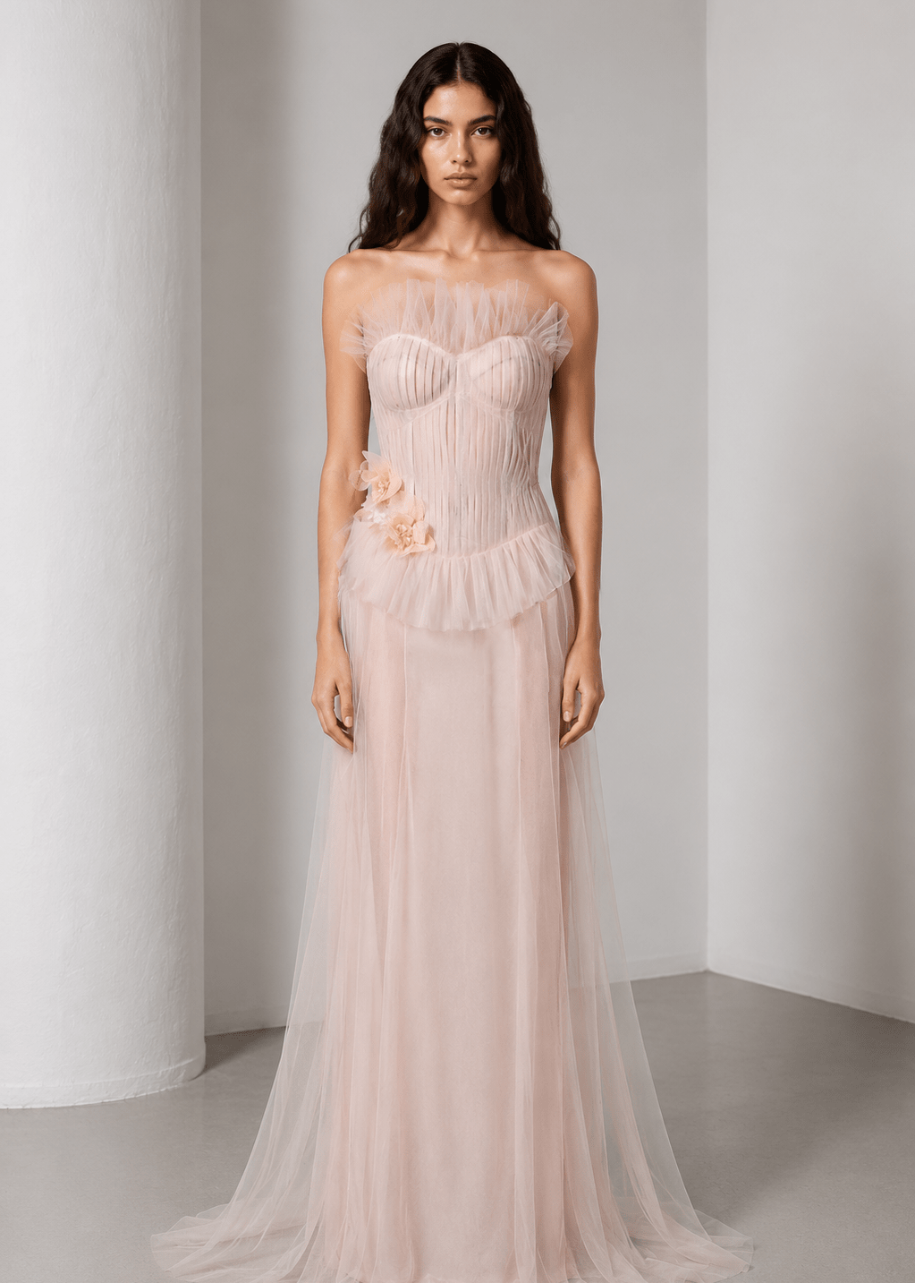 hermione - de - paula - Archive 'Dreamscape' in 'Cupid’s Pink Cloud' - 4 piece set with Silk Hand Made Flowers - botanical - couture