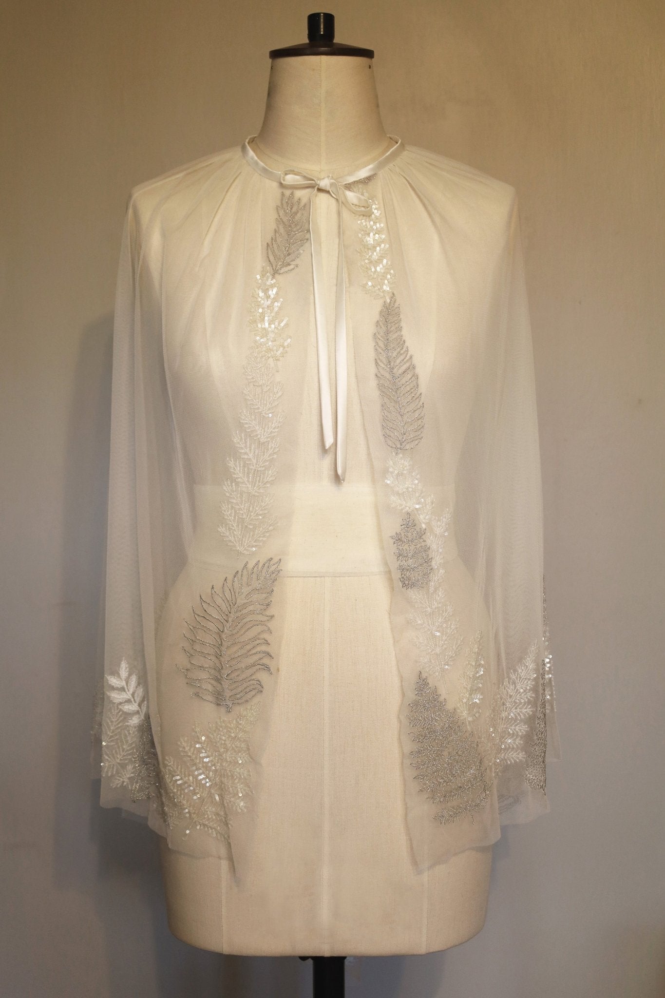 hermione - de - paula - Archive Fern Cape - hand embroidery - botanical - couture