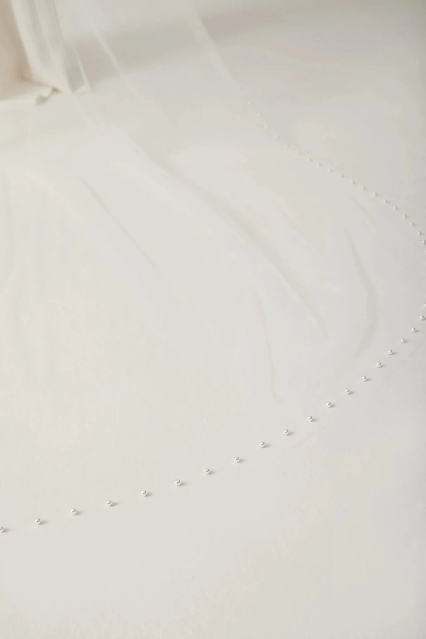 hermione - de - paula - Archive Pearl Edge Abbey Wide Veil Floral White - NEW SAMPLE - botanical - couture