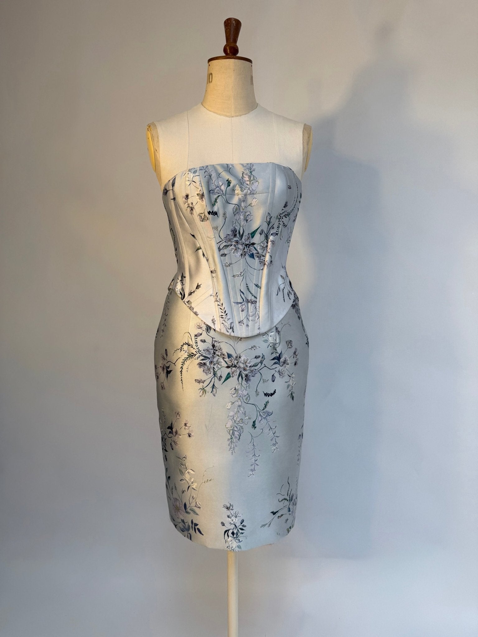 hermione - de - paula - Archive Porcelain Wisteria - two piece - Bodice & skirt set | NEW NEVER WORN - botanical - couture