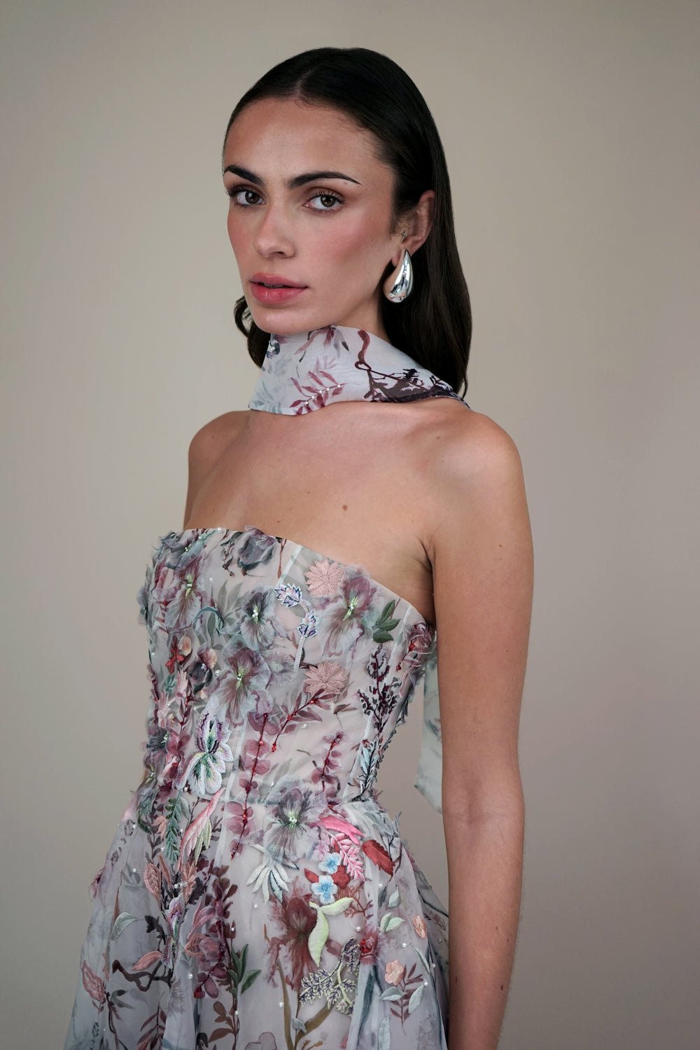 hermione - de - paula - Archive Printed Underwater Wildflower accessories - Midnight - New Samples Never Worn - botanical - couture