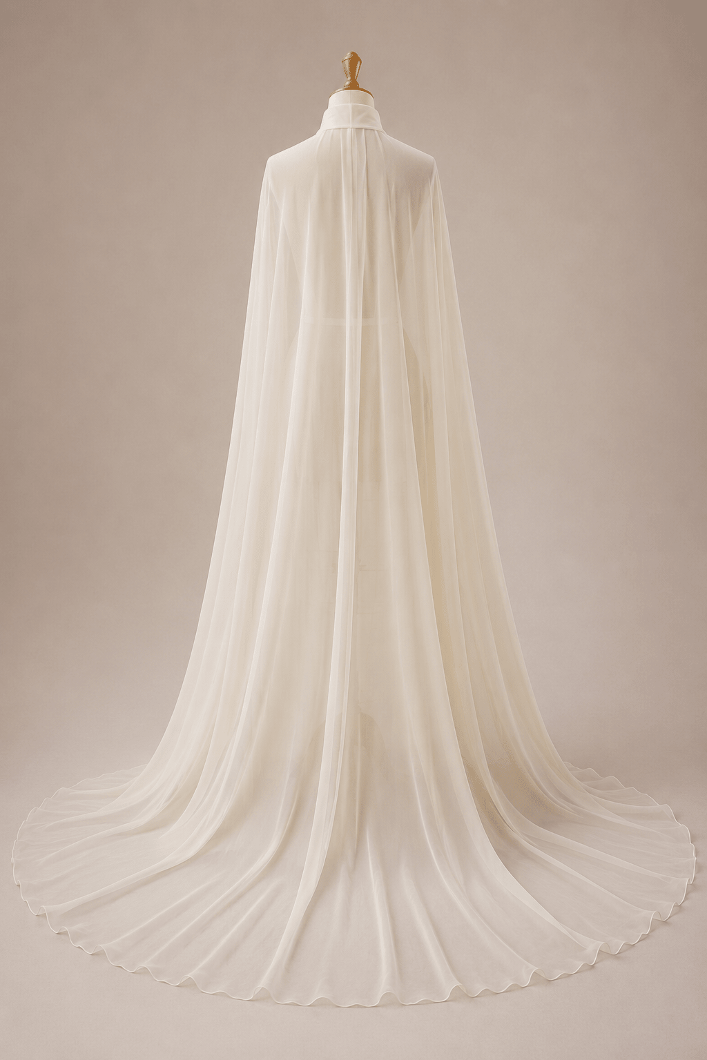 hermione - de - paula - Archive Silk Chiffon Cape - botanical - couture