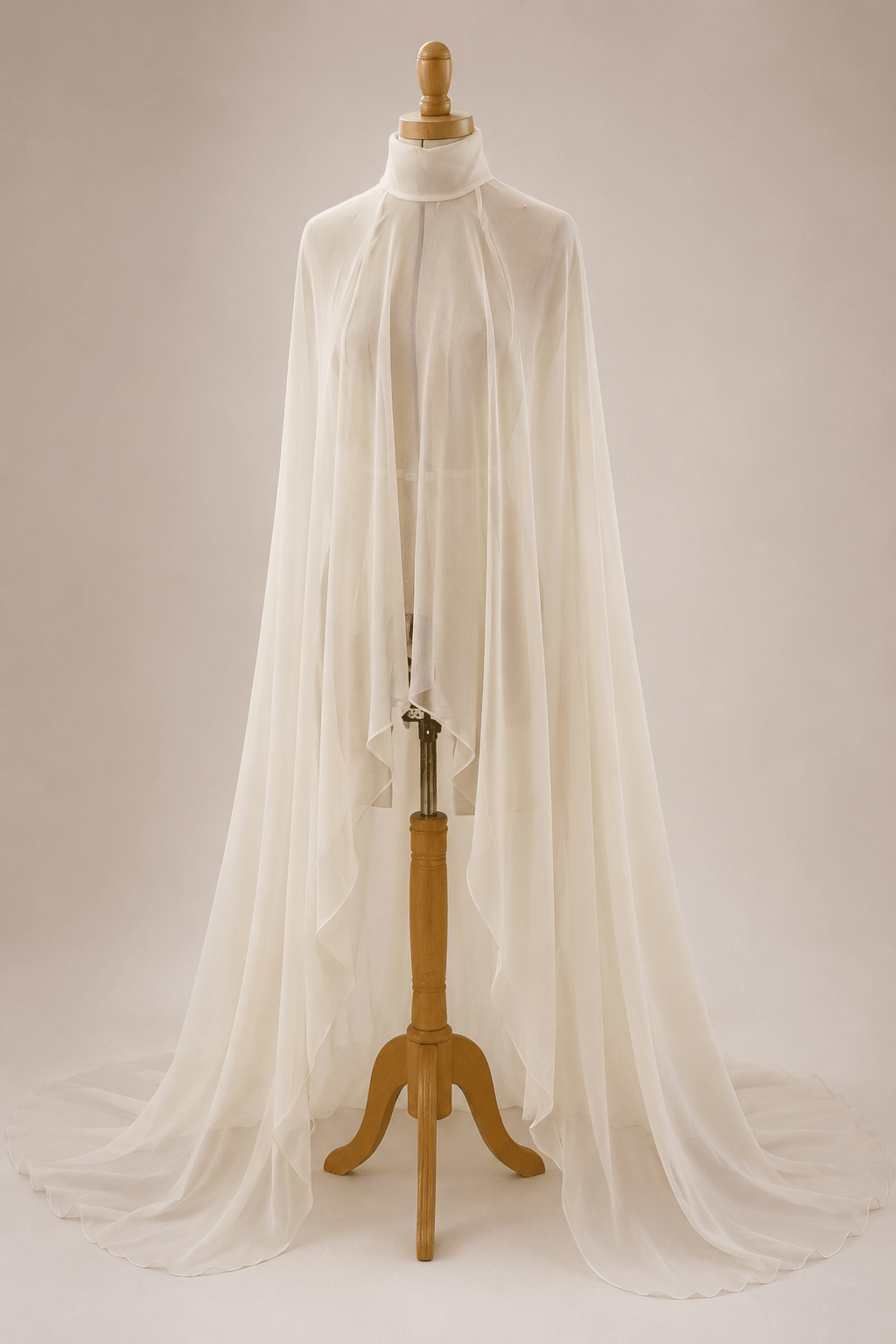 hermione - de - paula - Archive Silk Chiffon Cape - botanical - couture