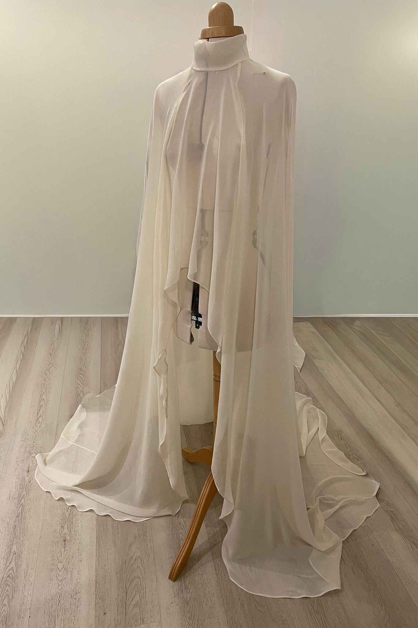 hermione - de - paula - Archive Silk Heavy Chiffon Cape - botanical - couture