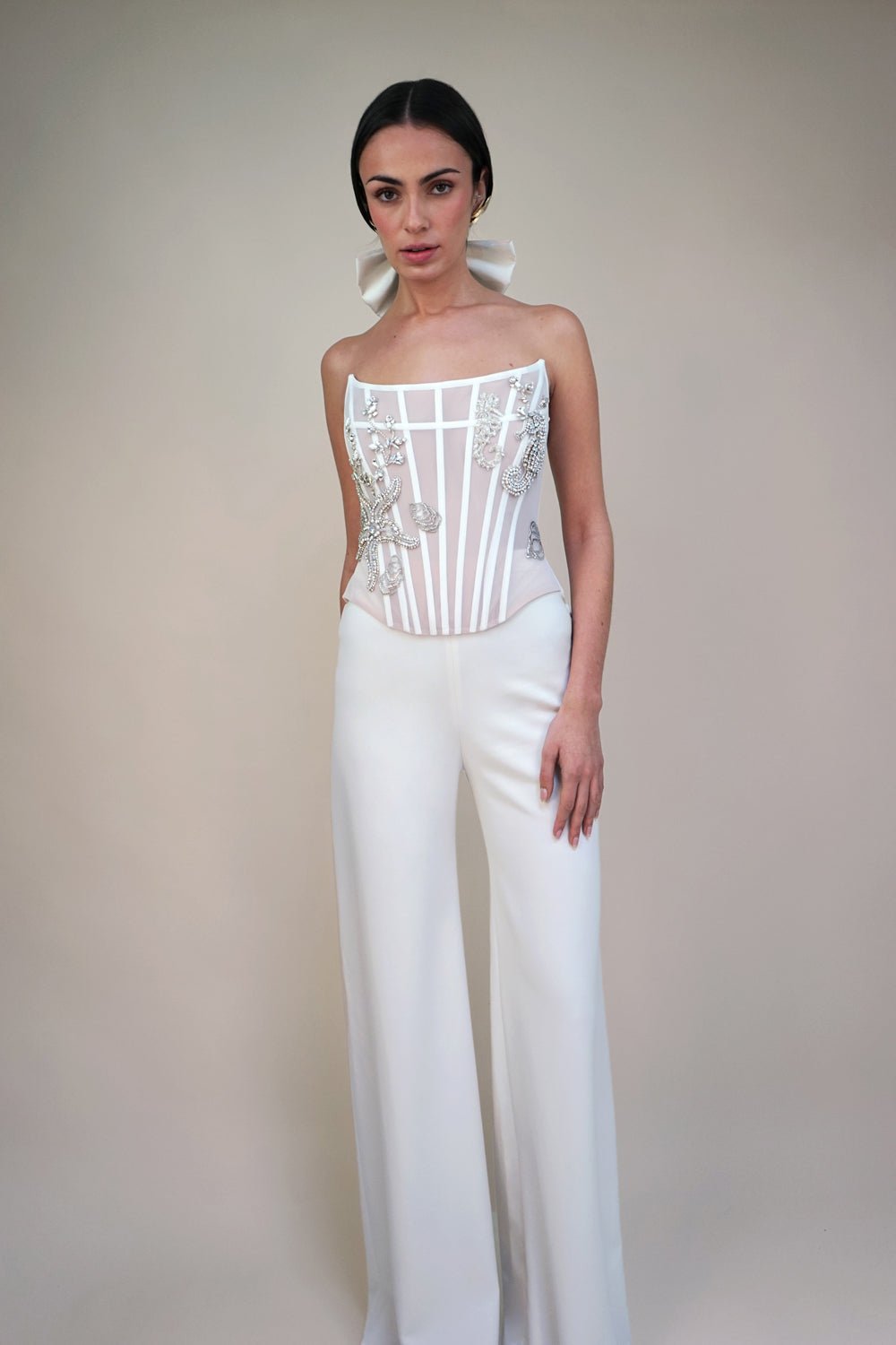 hermione - de - paula - Archive Silk Trousers - botanical - couture