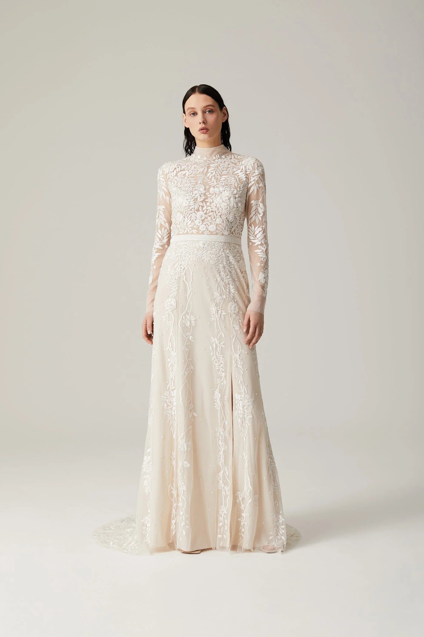 Archive Wisteria Gown With Collar and Open Back