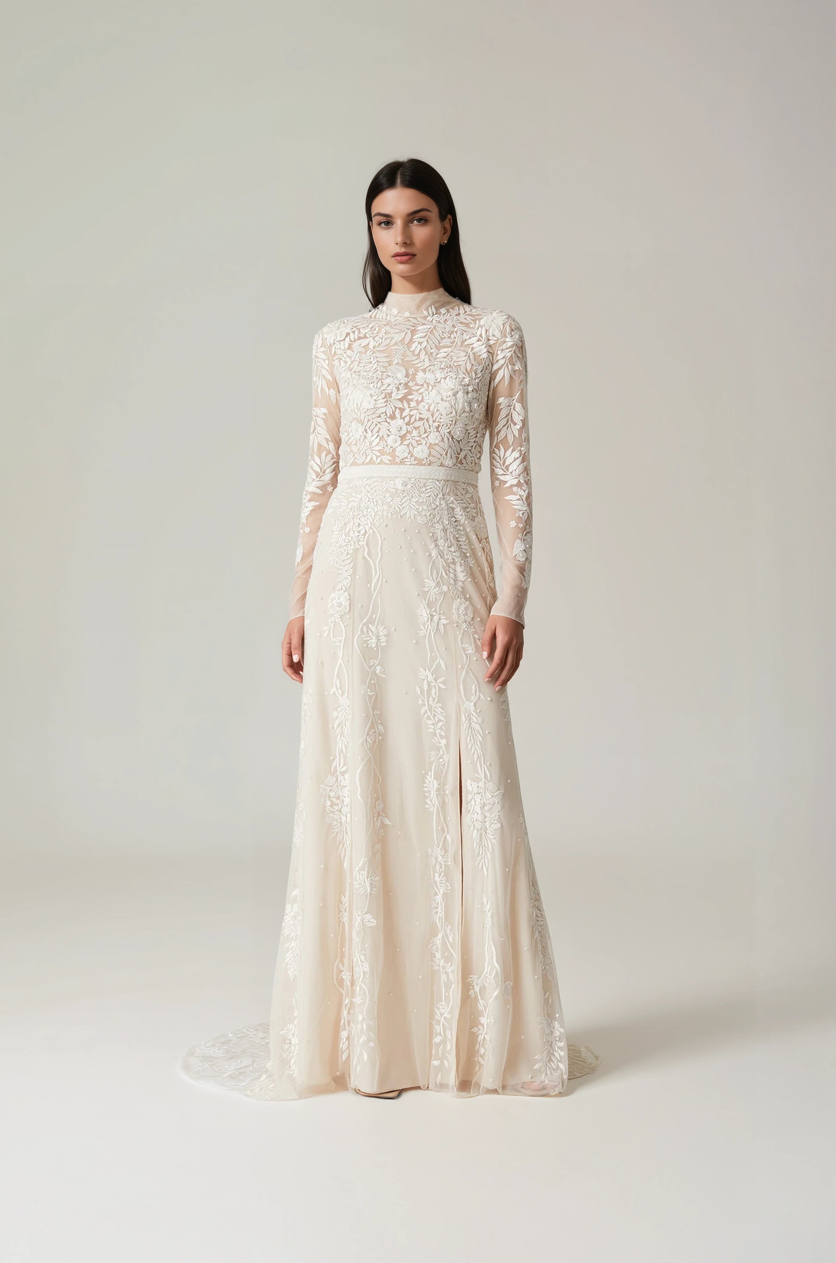 Wisteria Gown With Collar and Open Back | Hermione de Paula Bridal Boutique