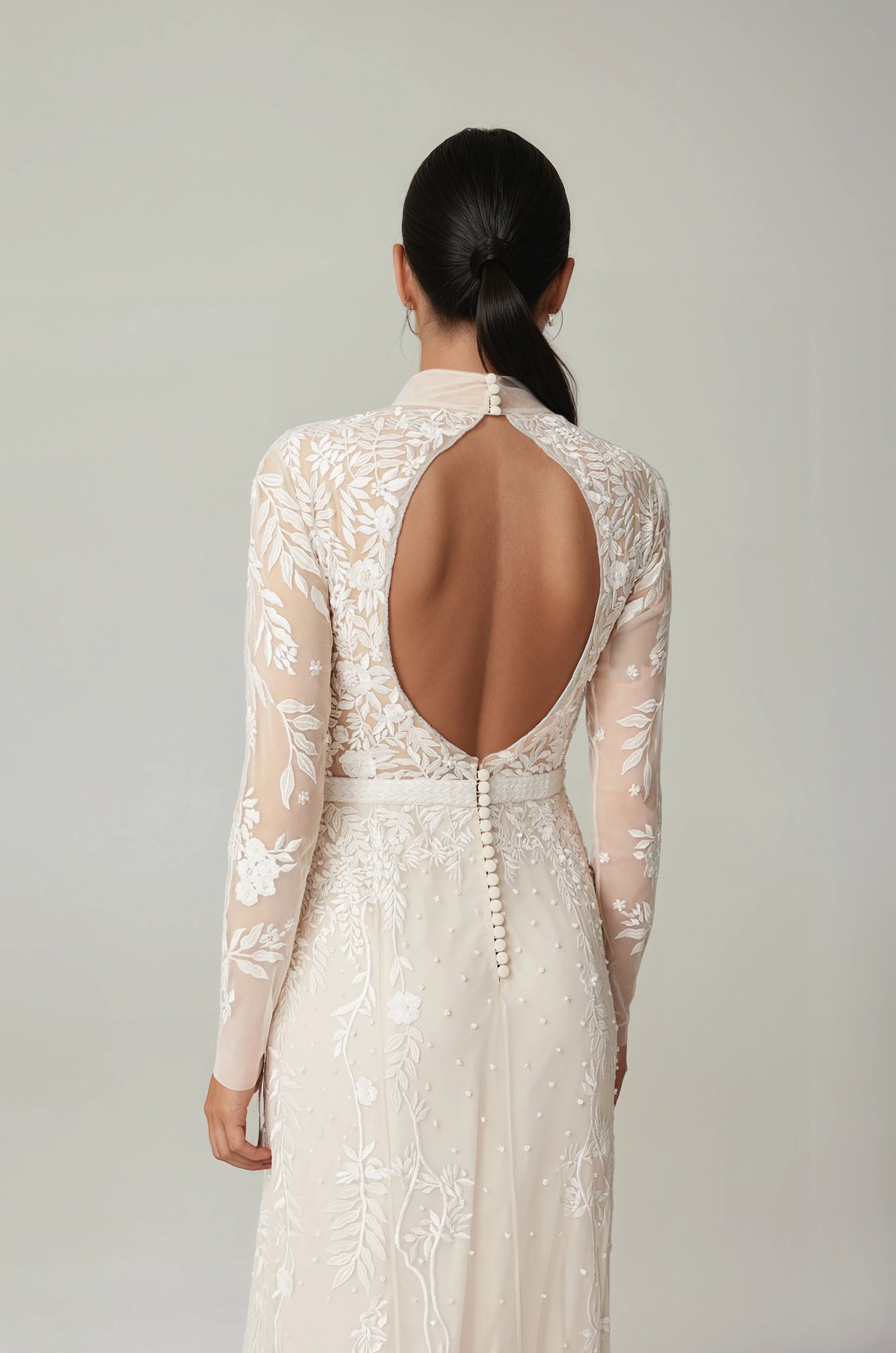 Wisteria Gown With Collar and Open Back | Hermione de Paula Bridal Boutique