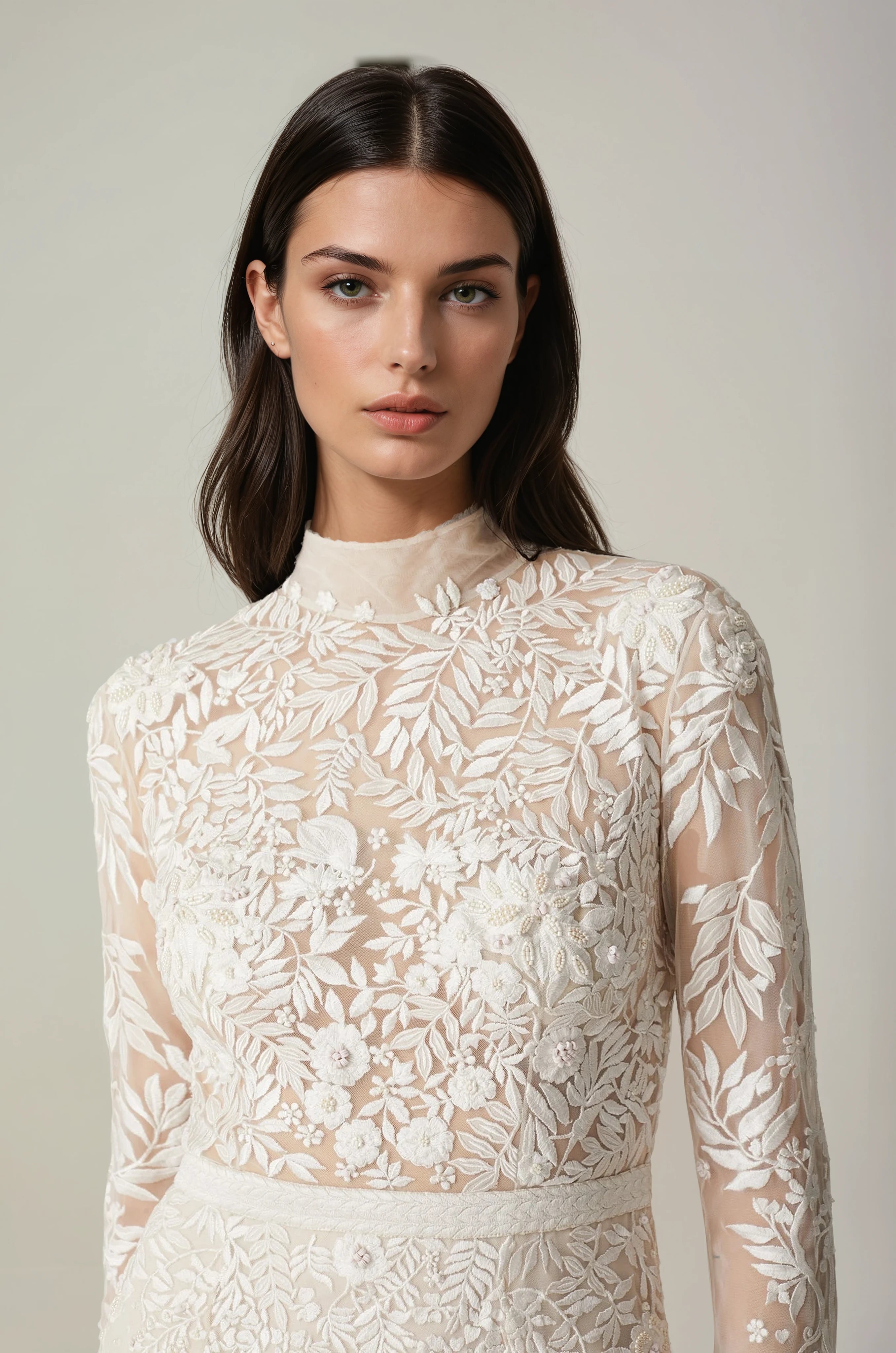 Wisteria Gown With Collar and Open Back | Hermione de Paula Bridal Boutique