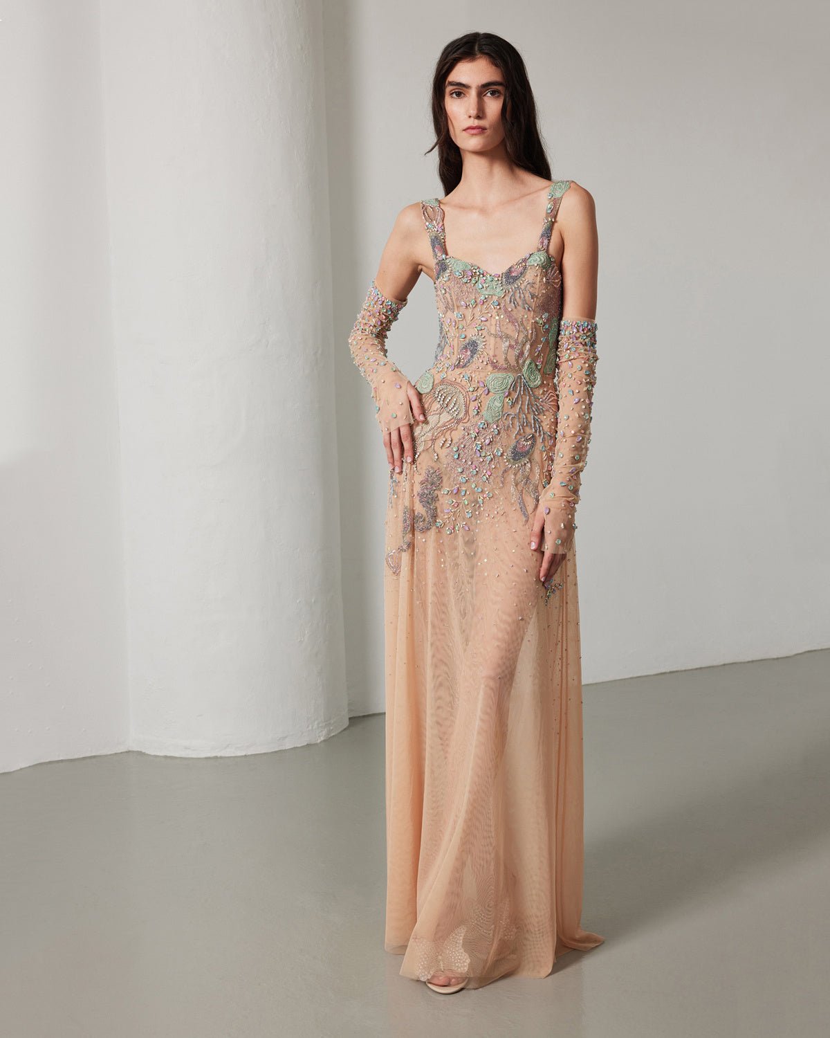 hermione-de-paula-Celestial Seascape Bustier Gown Aquarium Colourway-botanical-couture