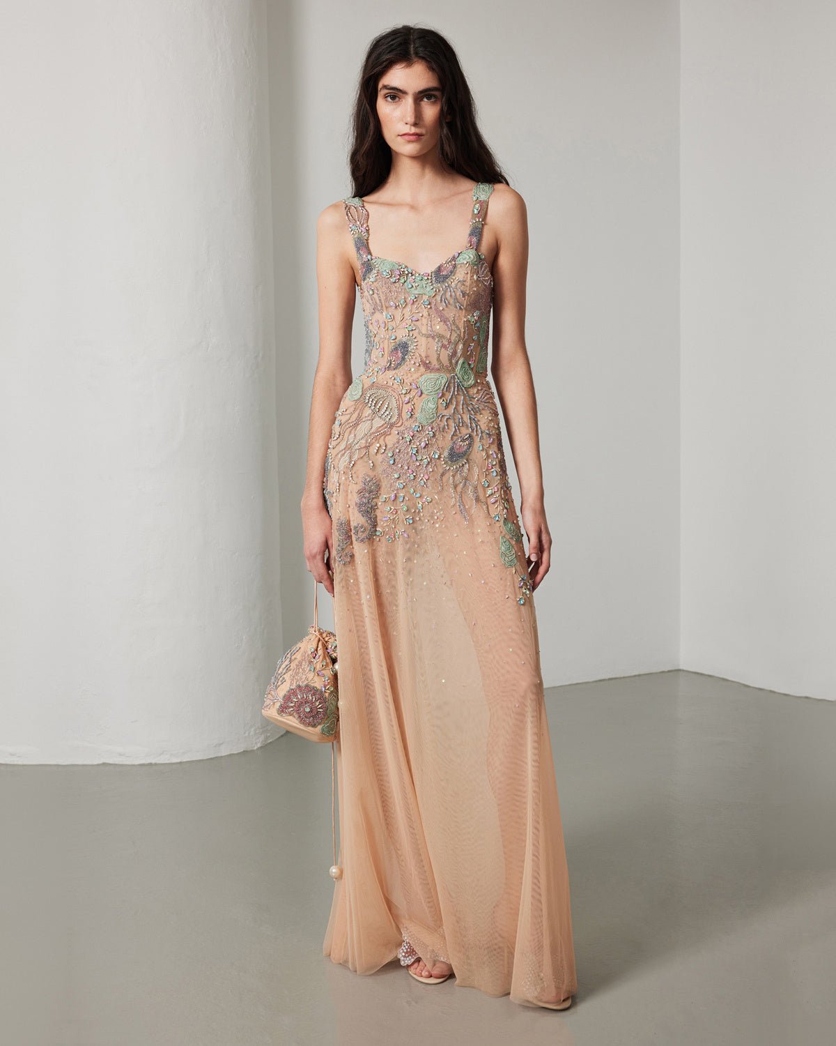 hermione-de-paula-Celestial Seascape Bustier Gown Aquarium Colourway-botanical-couture