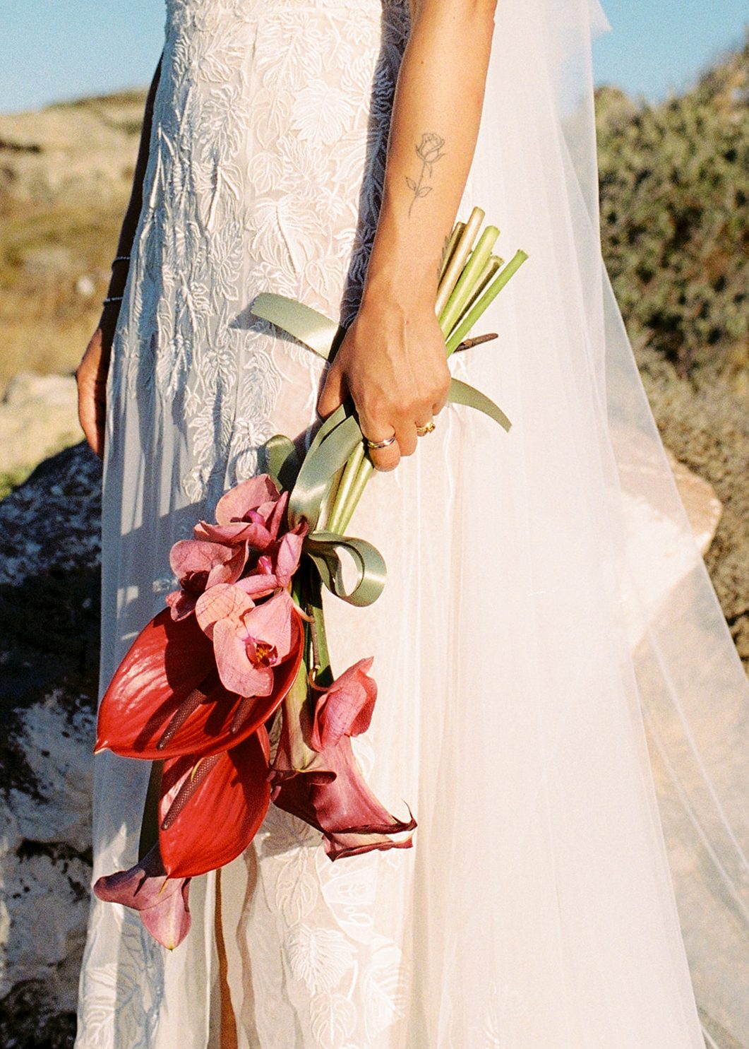 Hermione de Paula bride Christie wearing a custom Monstera hand-embroidered couture wedding gown - photo 4