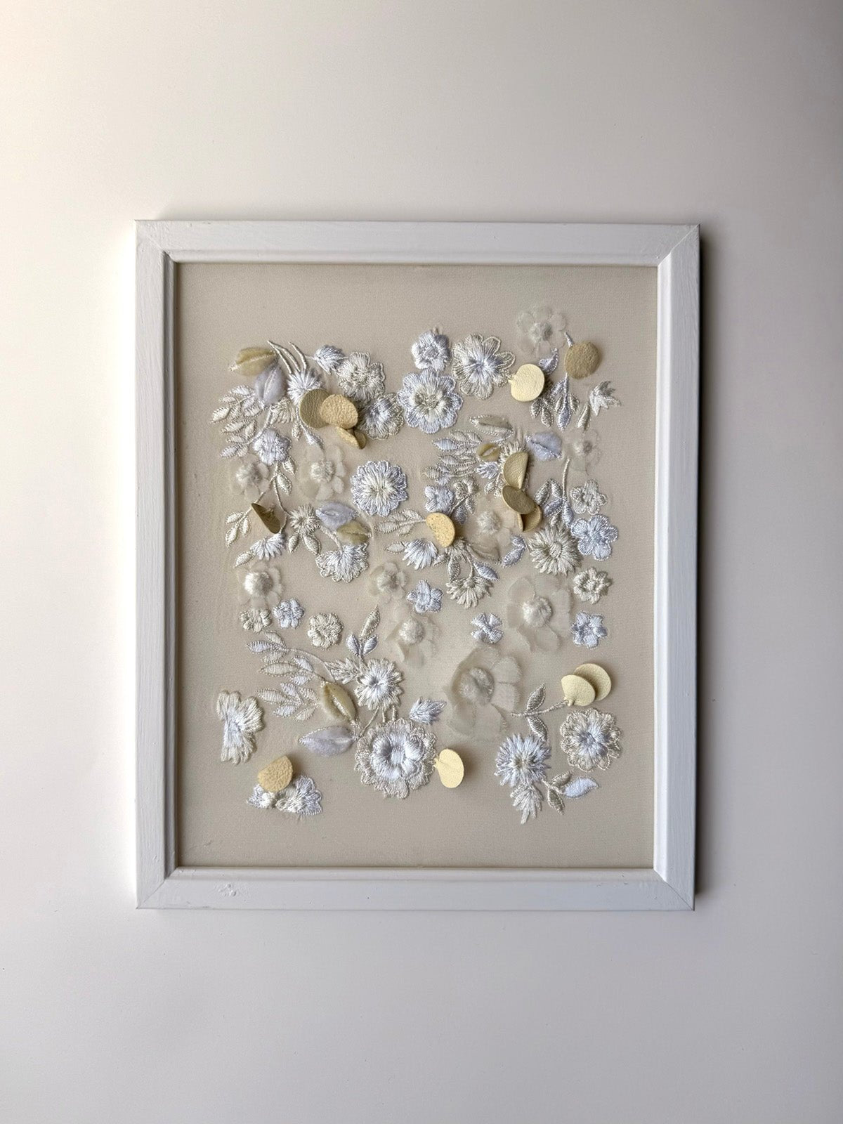 hermione - de - paula - Embroidery No. 010 - Signed & Numbered Framed Couture Swatch - botanical - couture