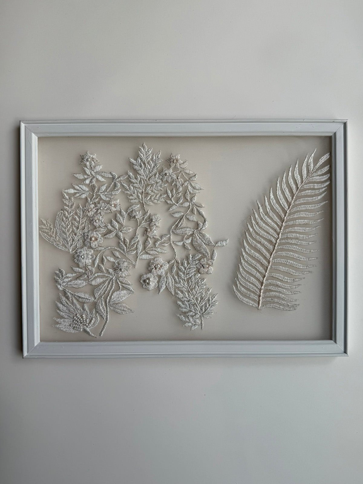 hermione - de - paula - Embroidery No. 016 - Signed & Numbered Framed Couture Swatch - botanical - couture
