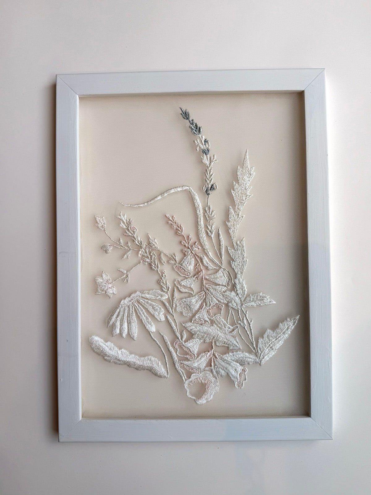 hermione - de - paula - Embroidery No. 020 - Signed & Numbered Framed Couture Swatch - botanical - couture