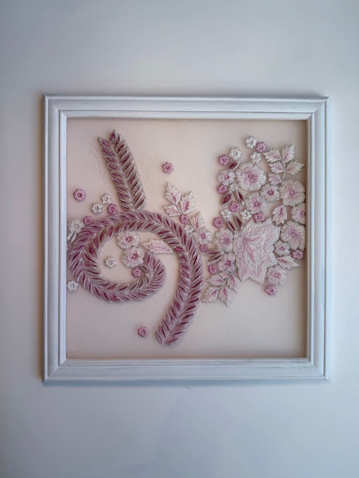 hermione - de - paula - Embroidery No. 029 - Signed & Numbered Framed Couture Swatch - botanical - couture