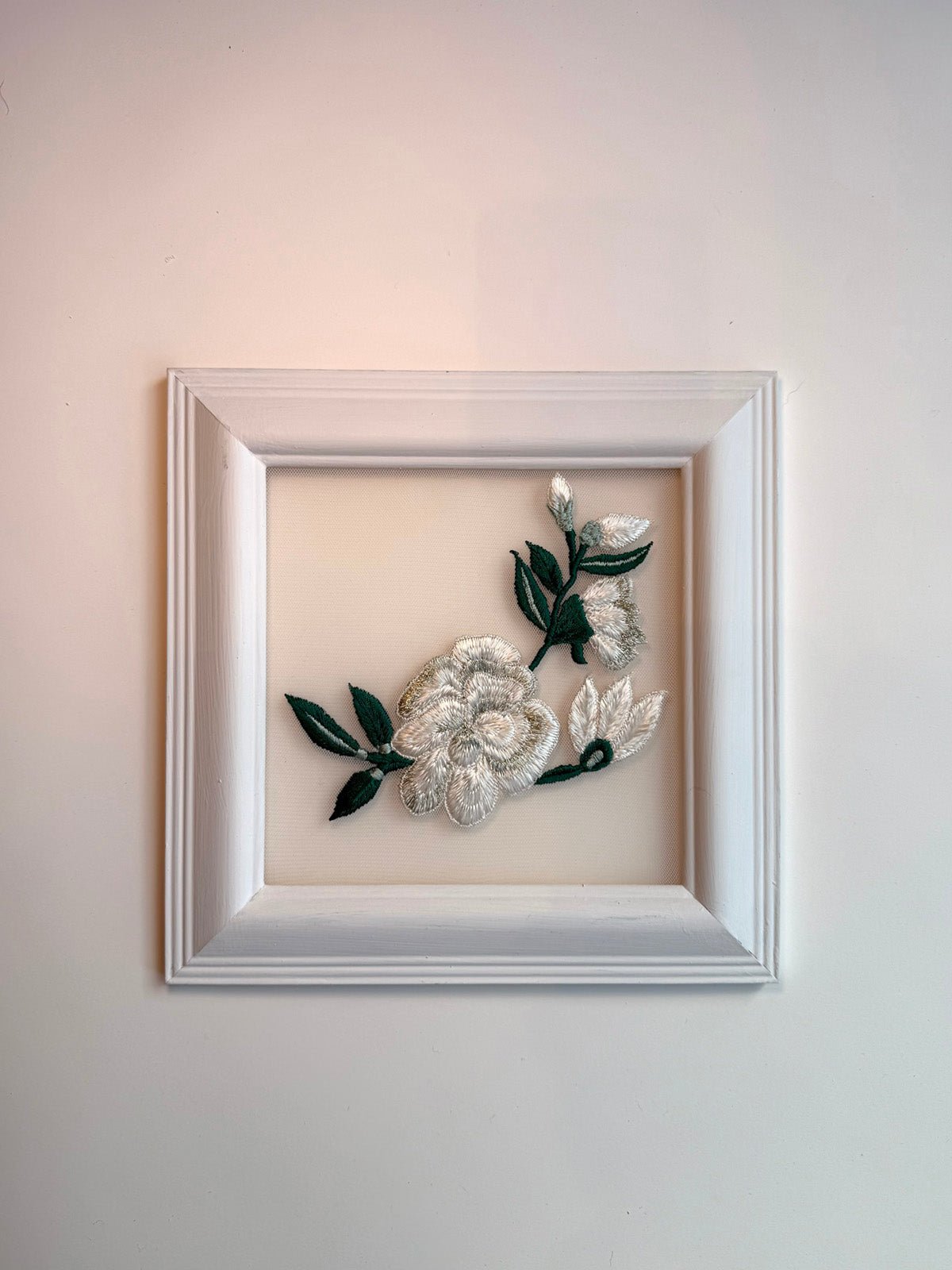 hermione - de - paula - Embroidery No. 030 - Signed & Numbered Framed Couture Swatch - botanical - couture