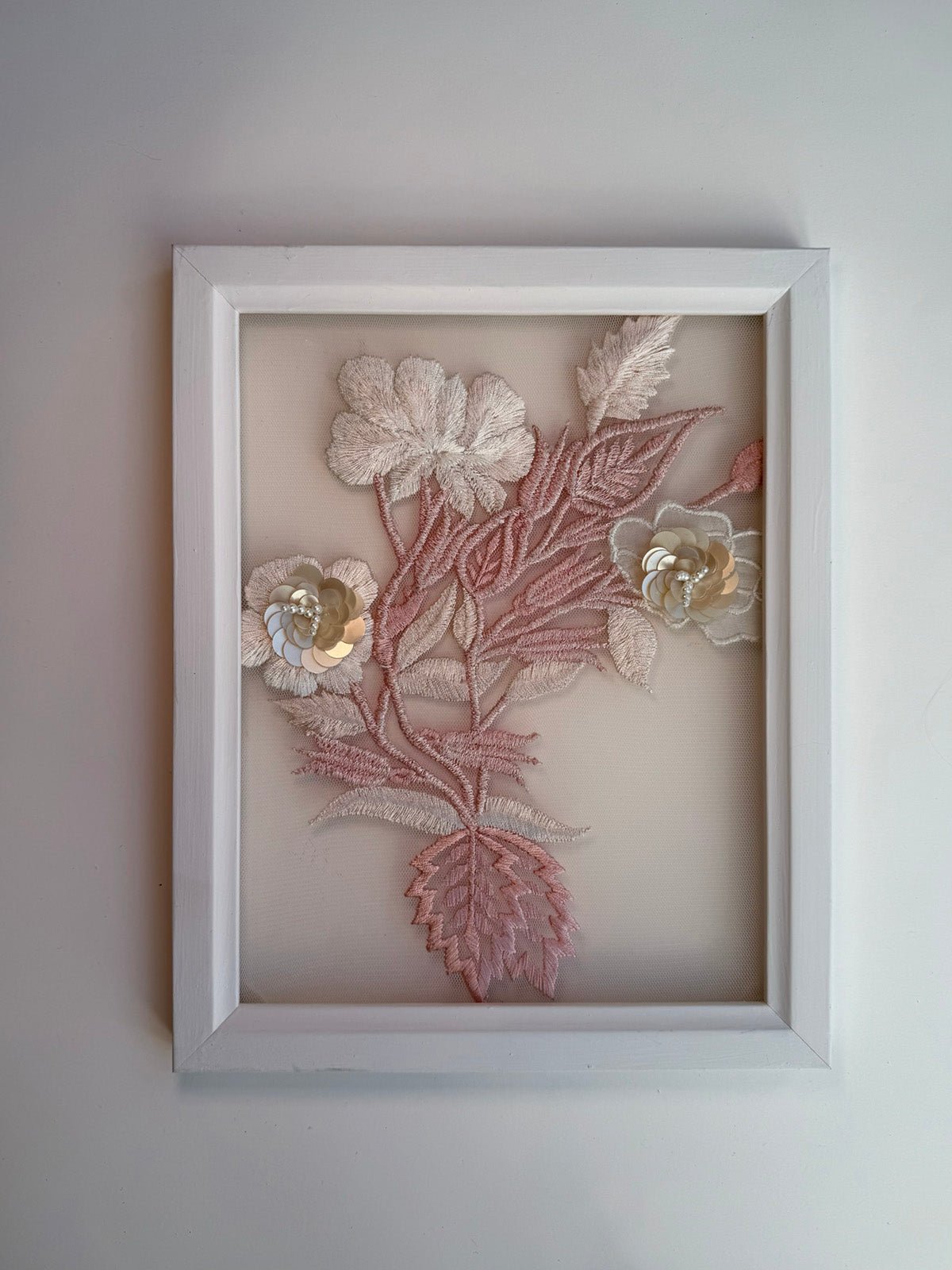 hermione - de - paula - Embroidery No. 033 - Signed & Numbered Framed Couture Swatch - botanical - couture