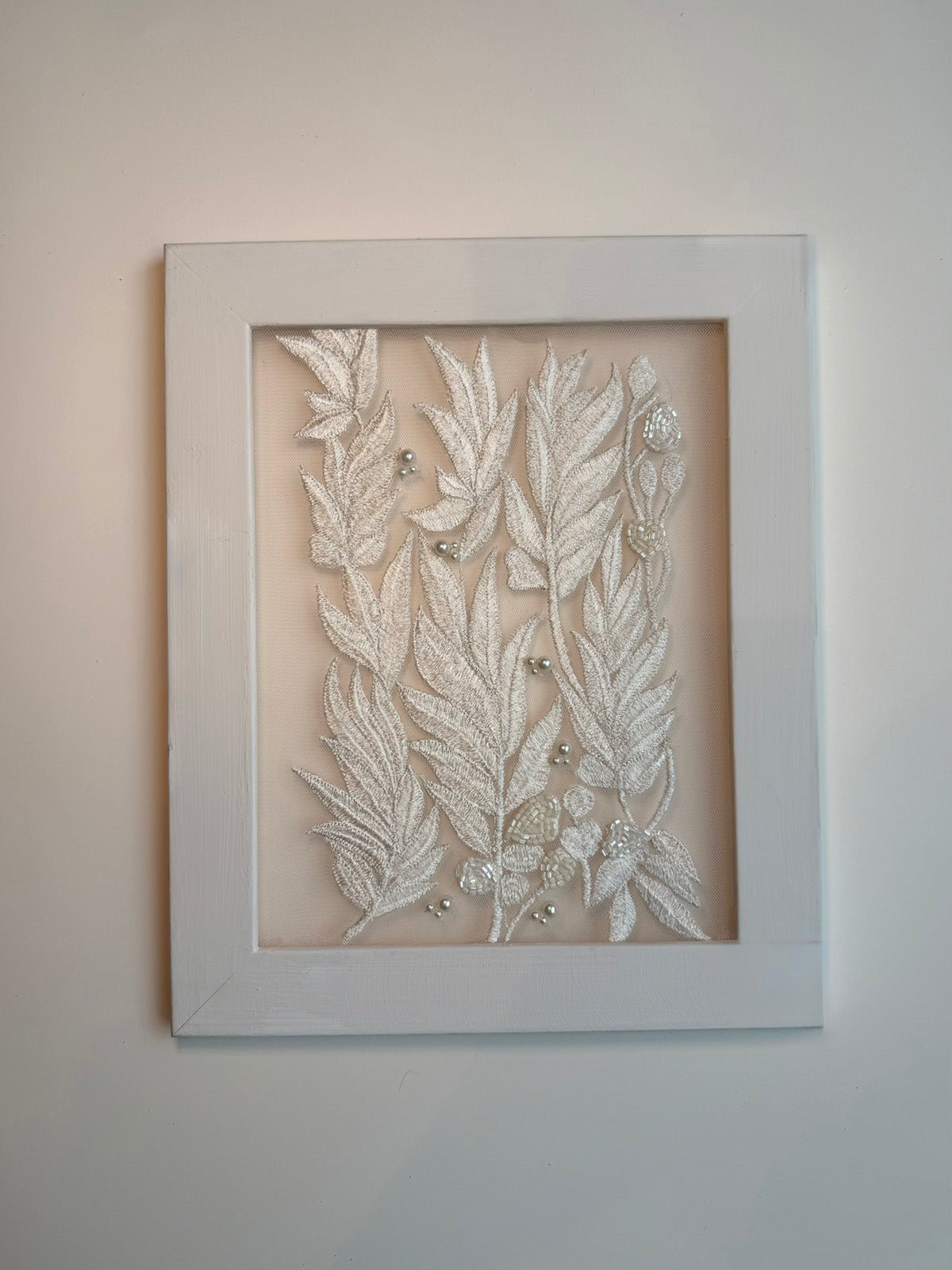 hermione - de - paula - Embroidery No. 040 - Signed & Numbered Framed Couture Swatch - botanical - couture