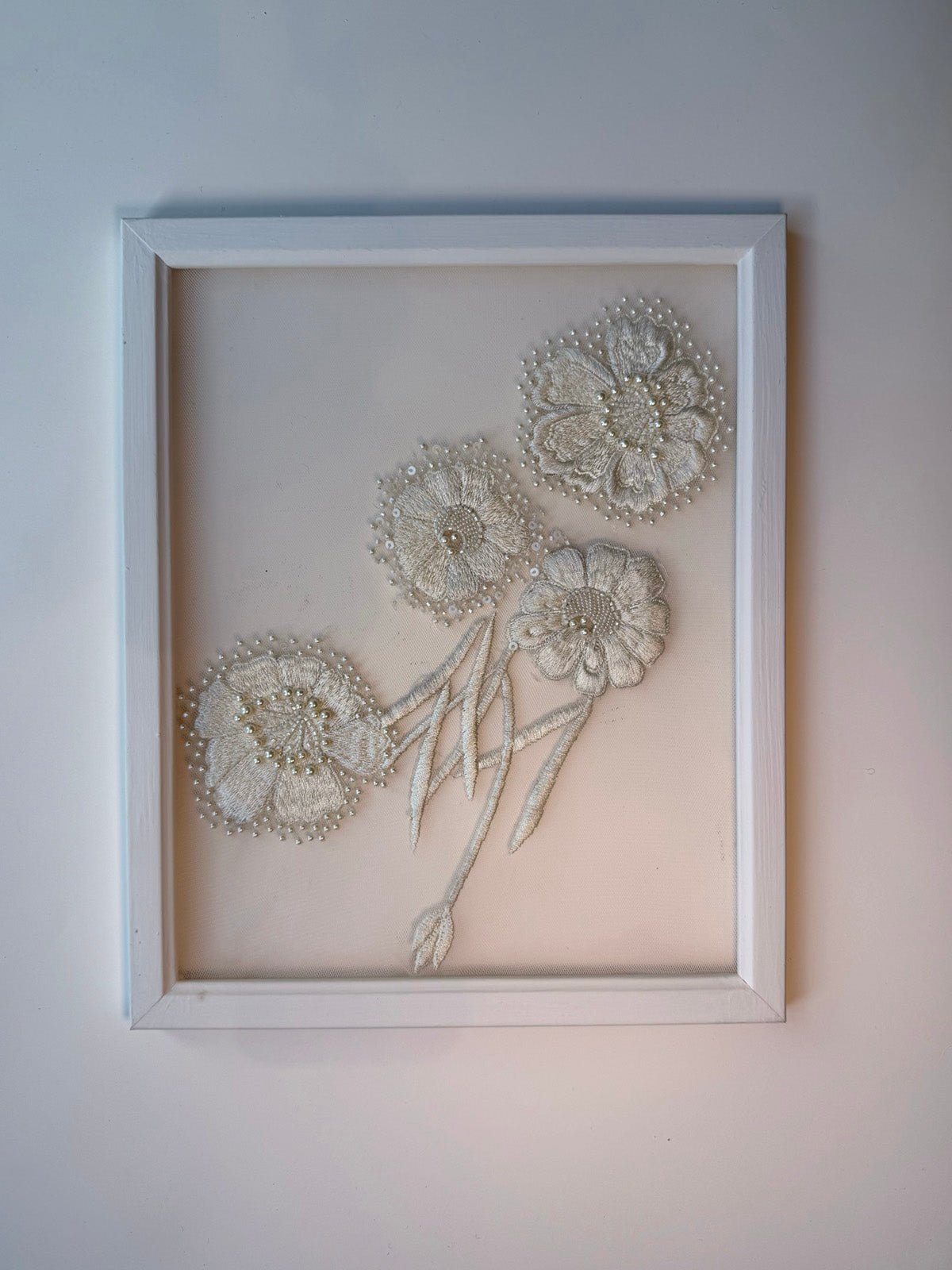 hermione - de - paula - Embroidery No. 062 - Signed & Numbered Framed Couture Swatch - botanical - couture