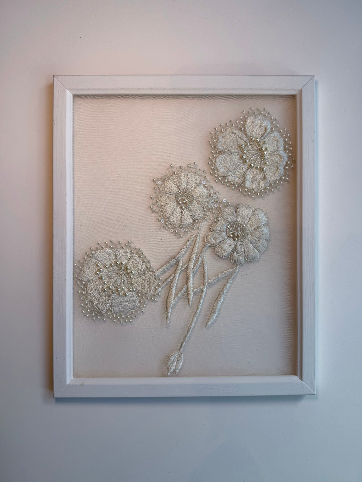 hermione - de - paula - Embroidery No. 090 - Signed & Numbered Framed Couture Swatch - botanical - couture